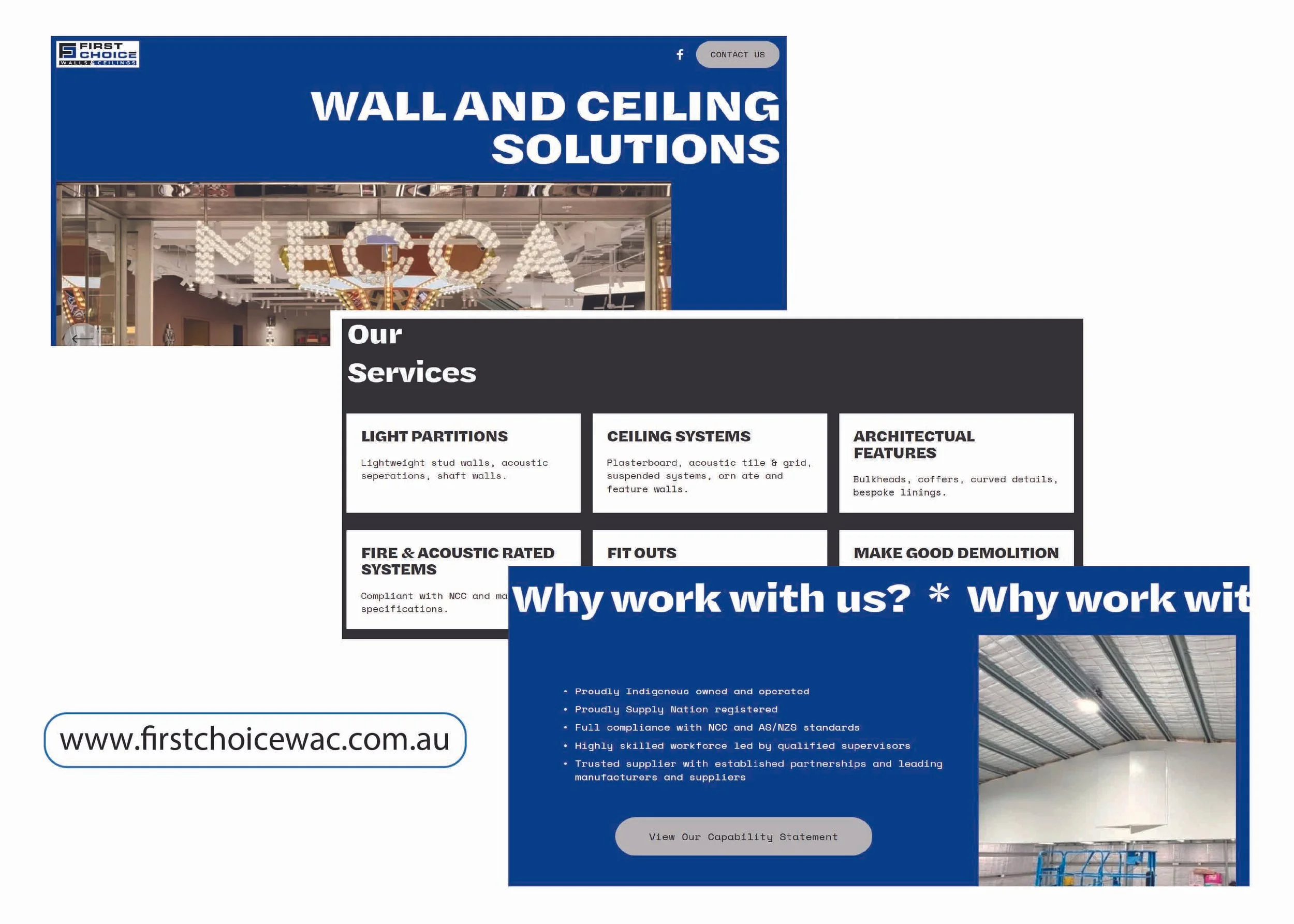 CONSTRUCTION  |  WEBSITE DEVELOPMENT, DESIGN & TRAINING  |  First Choice Walls & Ceilings