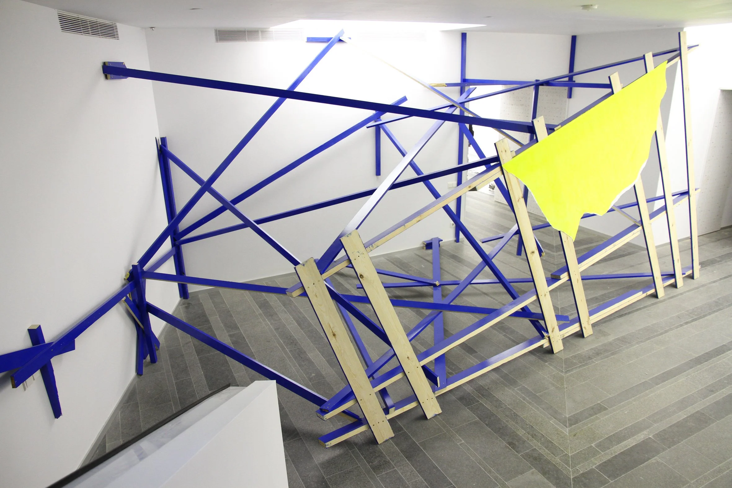 The squid and the whale, 2010  
Enamel paint on wood and paper  
Dimensions variable  
Future Generation Art Prize, Pinchuk Art Centre, Kiev, Ukraine