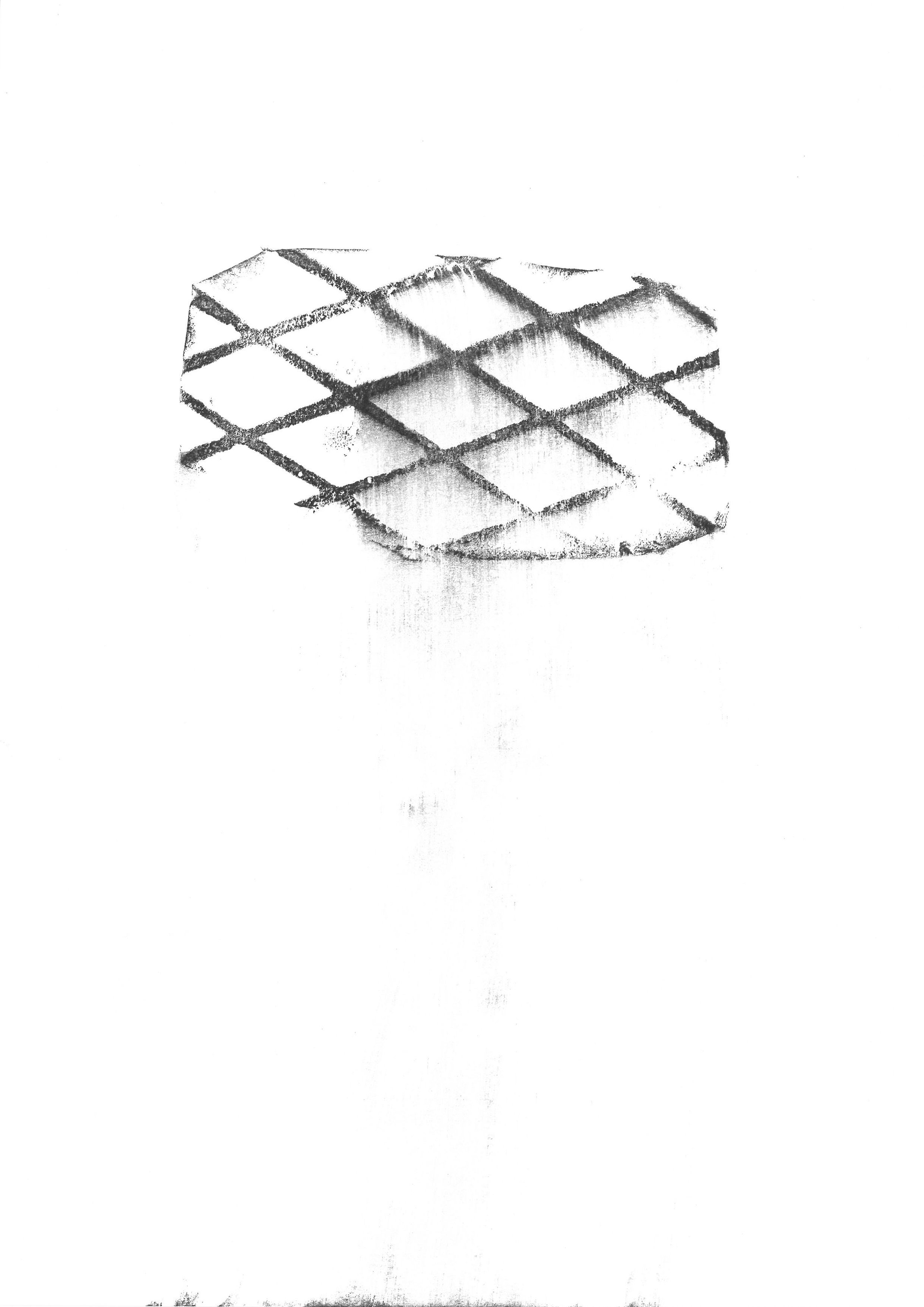 Mysterons 1, 2024  
Unique stamp print on paper    29,7 x 21 cm   Created at The Fondation CAB   Artist-in-residence, Brussels, B