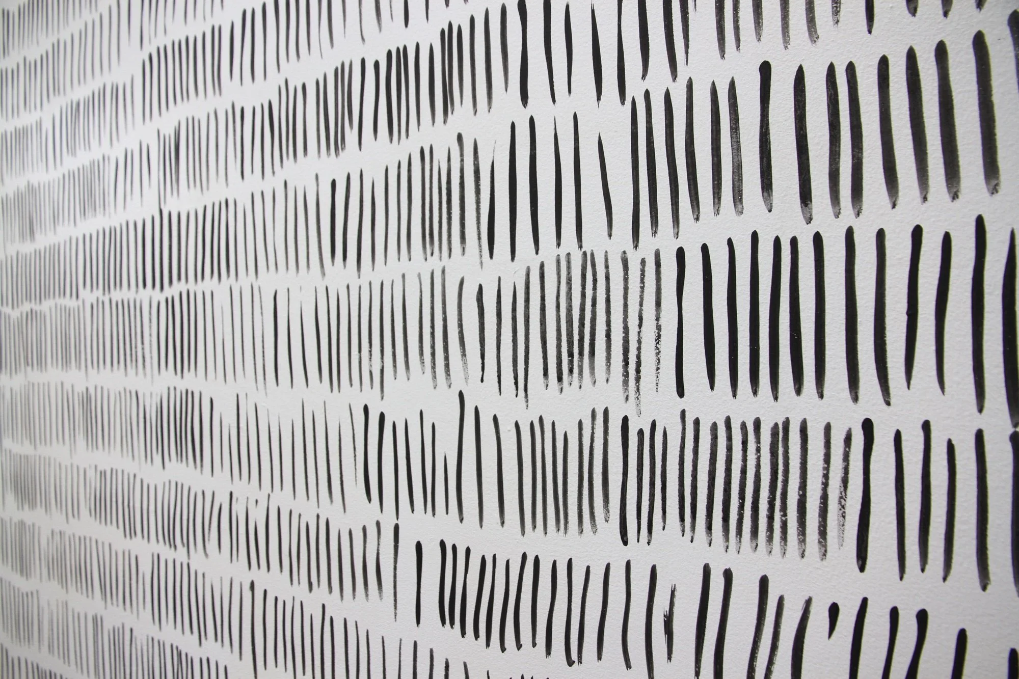 Counting bodies like sheep to the rhythm of the war drums, 2015  
Acrylics and enamel paint on wood, tape, water color  
Sound installation by David Reumueller, A  
Dimensions variable  
1335 Mabini, Manila, Philippines