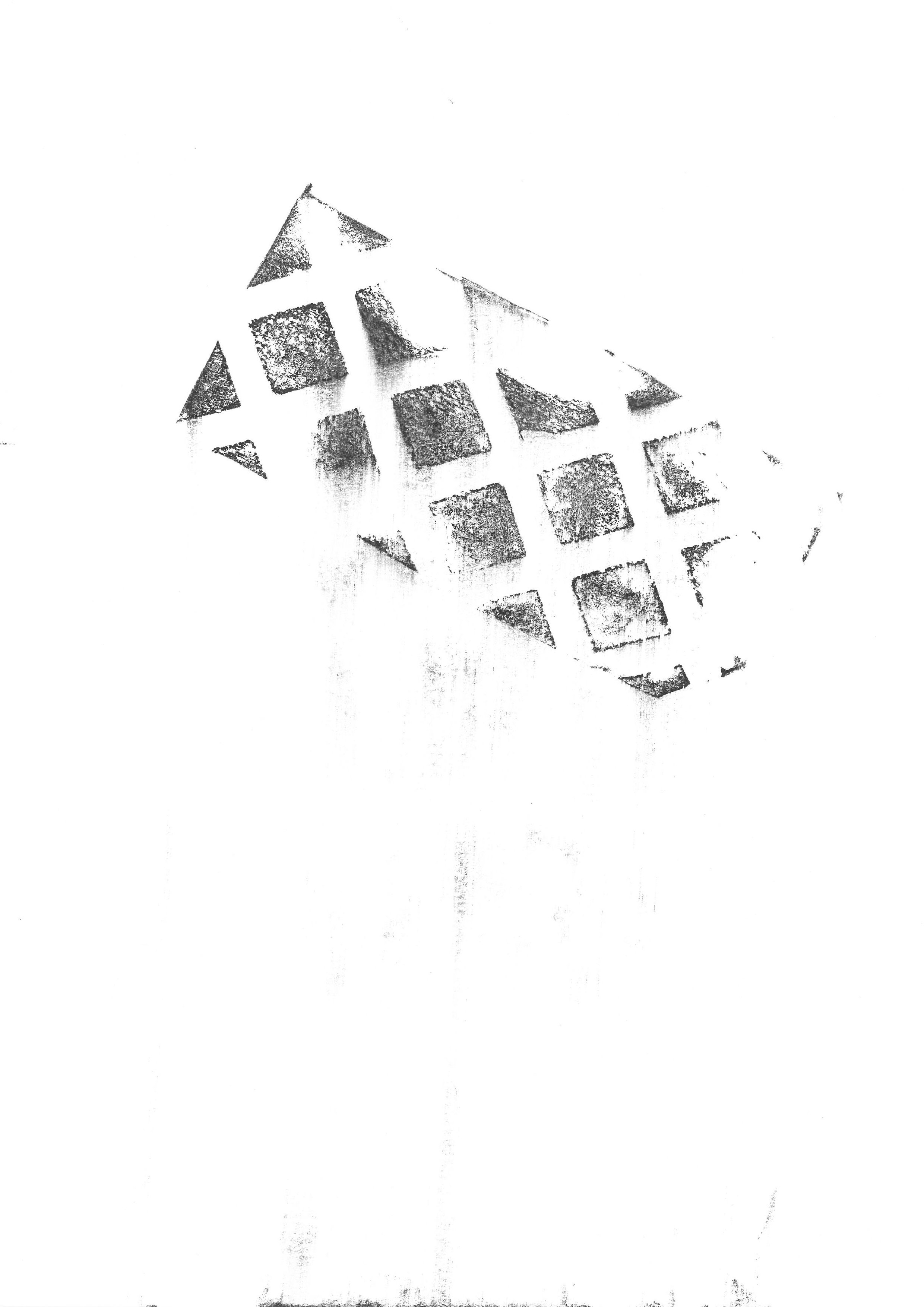 Mysterons 6, 2024  
Unique stamp print on paper    29,7 x 21 cm   Created at The Fondation CAB   Artist-in-residence, Brussels, B