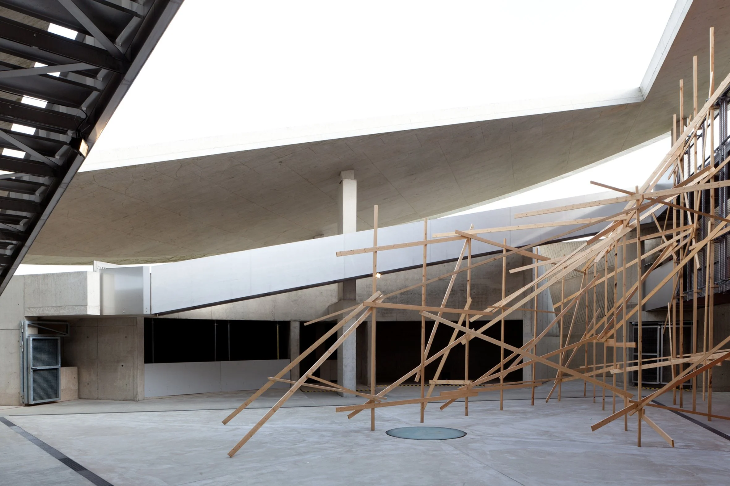 The illusion of progress, 2012  
Wood  
Dimensions variable  
Reality of the unbulit, Raimund Abraham building  
Raketenstation Hombroich, DE