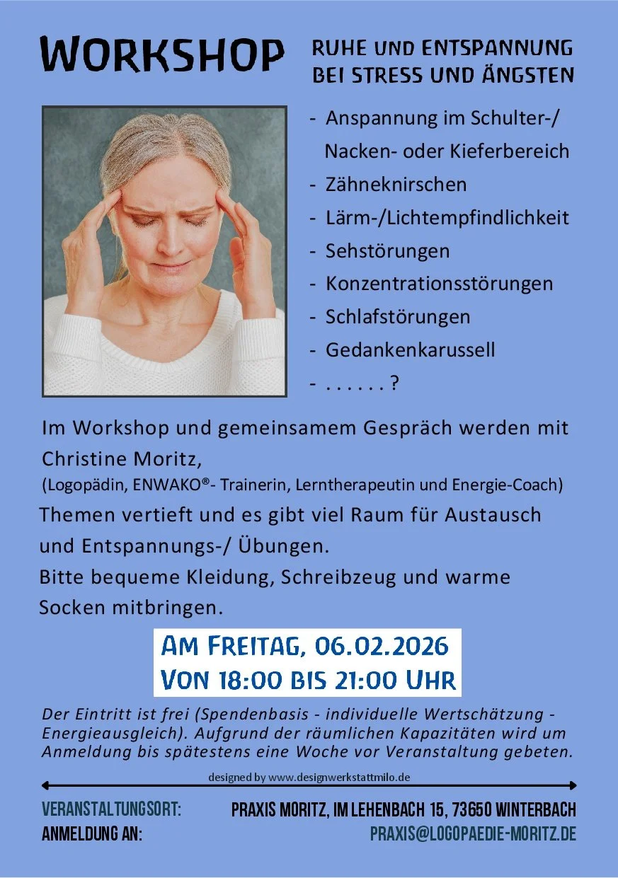 RUHE UND ENTSPANNUNG  BEI STRESS UND ÄNGSTEN