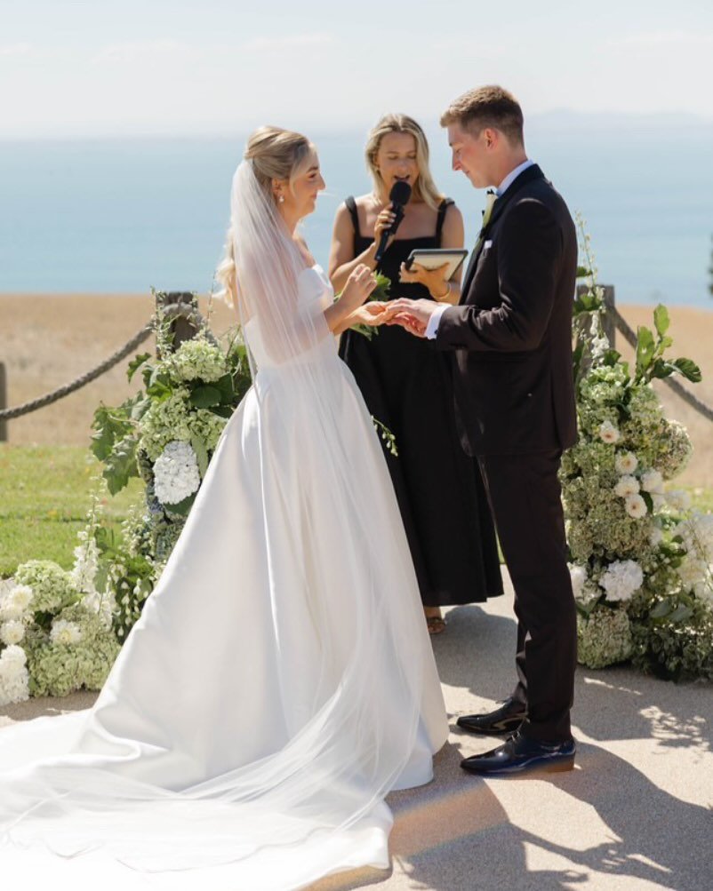 &ldquo;Hey Siri, which finger does a wedding band go on?&rdquo;

Left hand, fourth finger from the thumb! 

I absolutely love a ring exchange! Of course those shiny wedding bands are a nice reminder of your new marital status, but I also live for the
