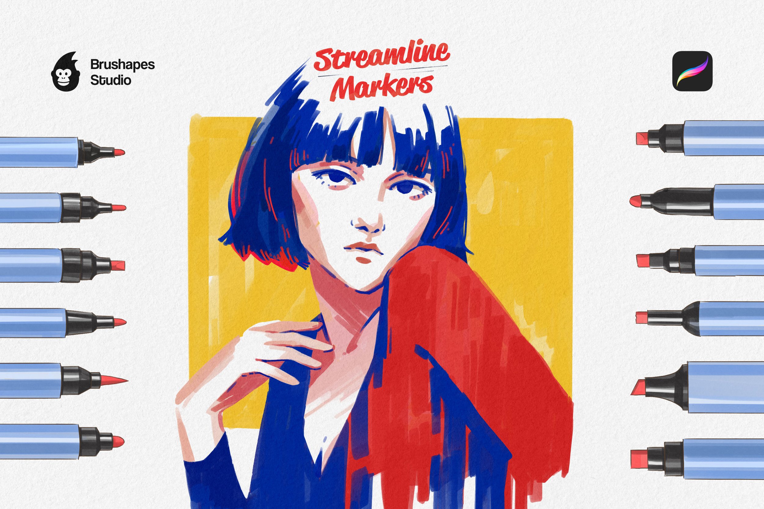 Streamline Marker Procreate Brushes