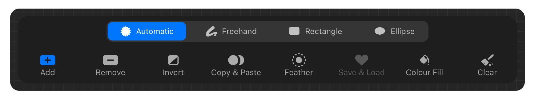 Procreate Selection tool menu with Automatic mode highlighted