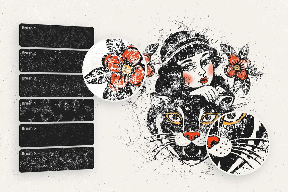 Texture DJ Brushes for Photoshop — Brushapes Studio