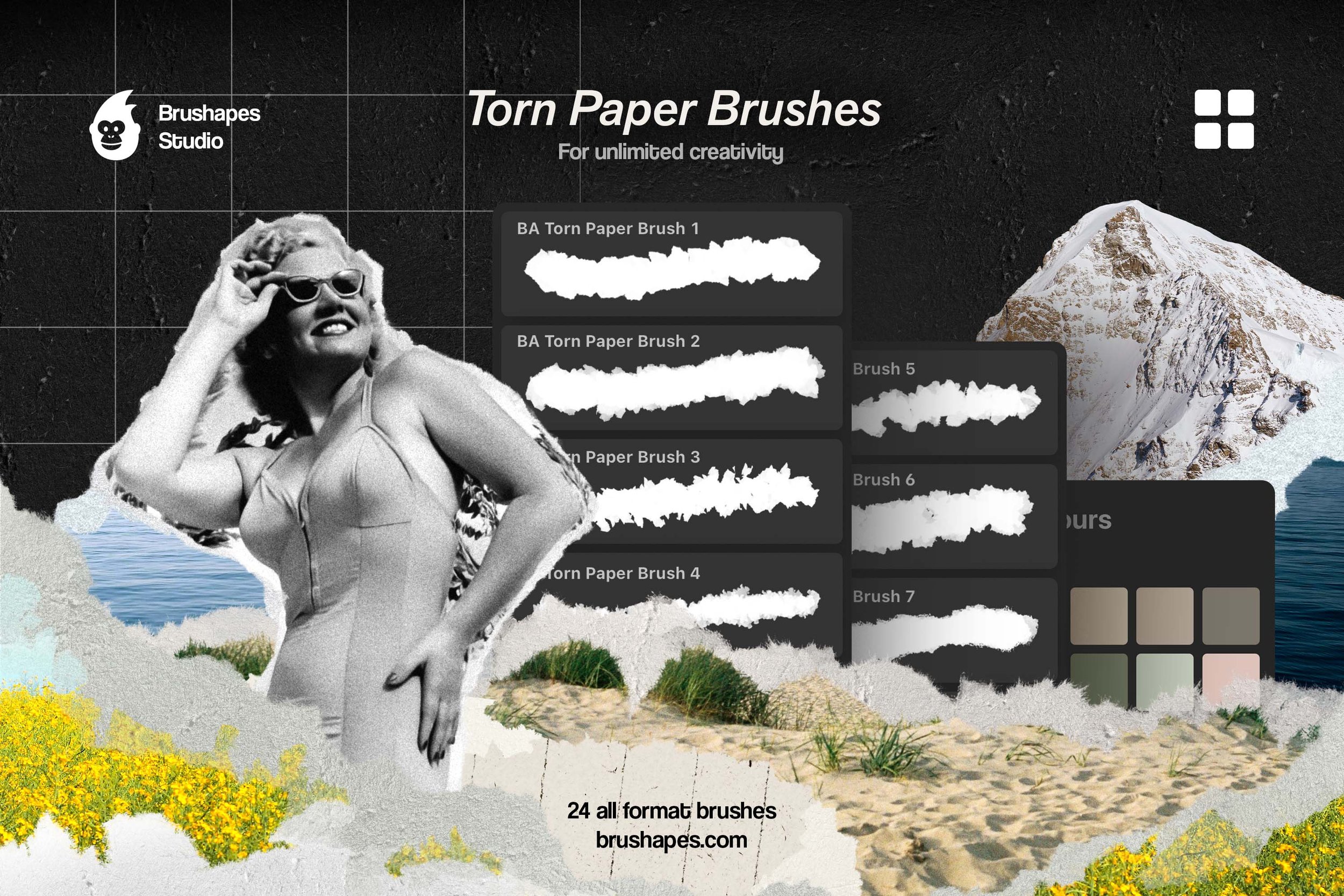 Multi App Torn Paper Brushes & Textures