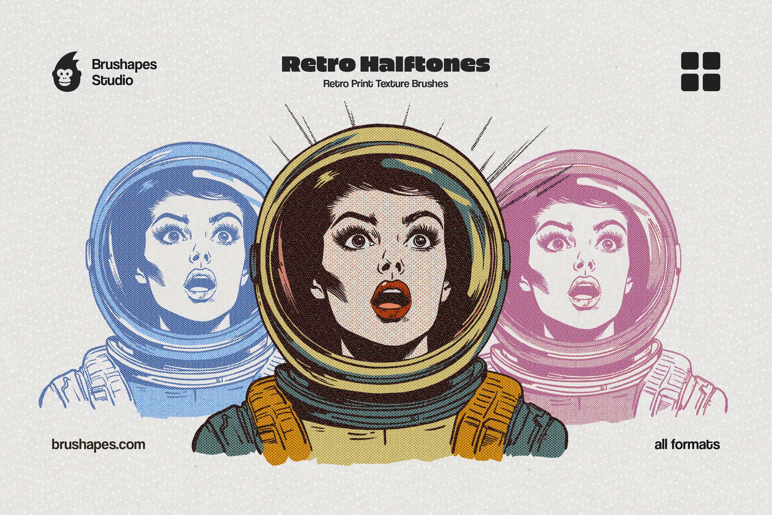Multi App Retro Halftone Brushes