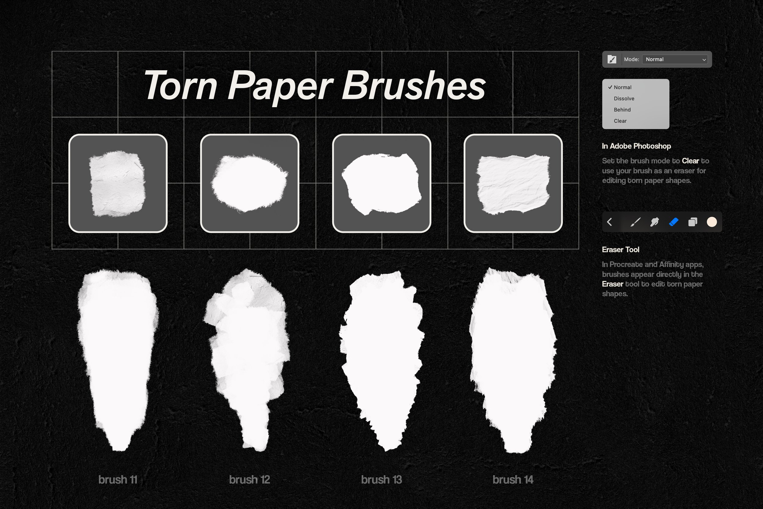 Multi App Torn Paper Brushes & Textures
