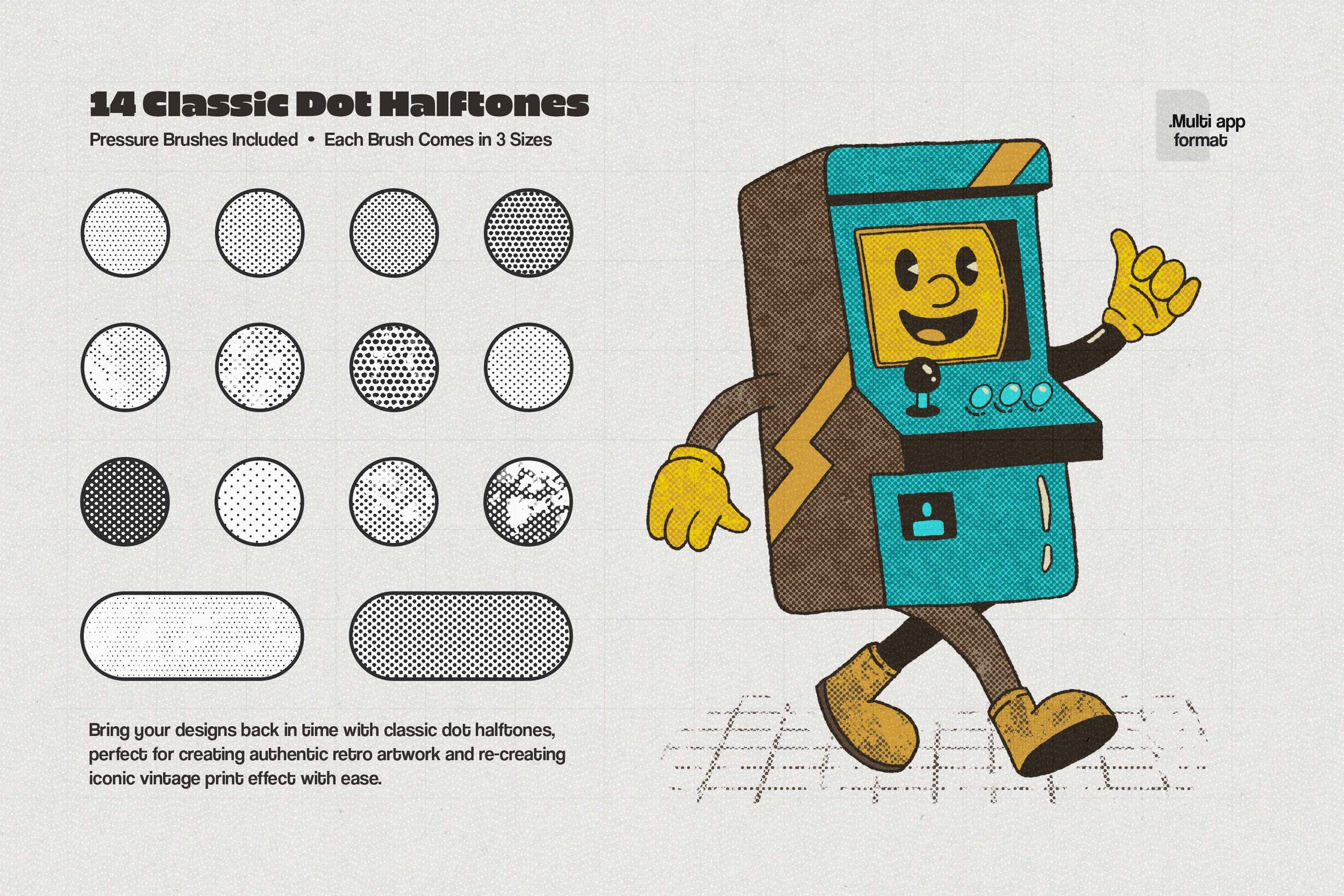 Multi App Retro Halftone Brushes