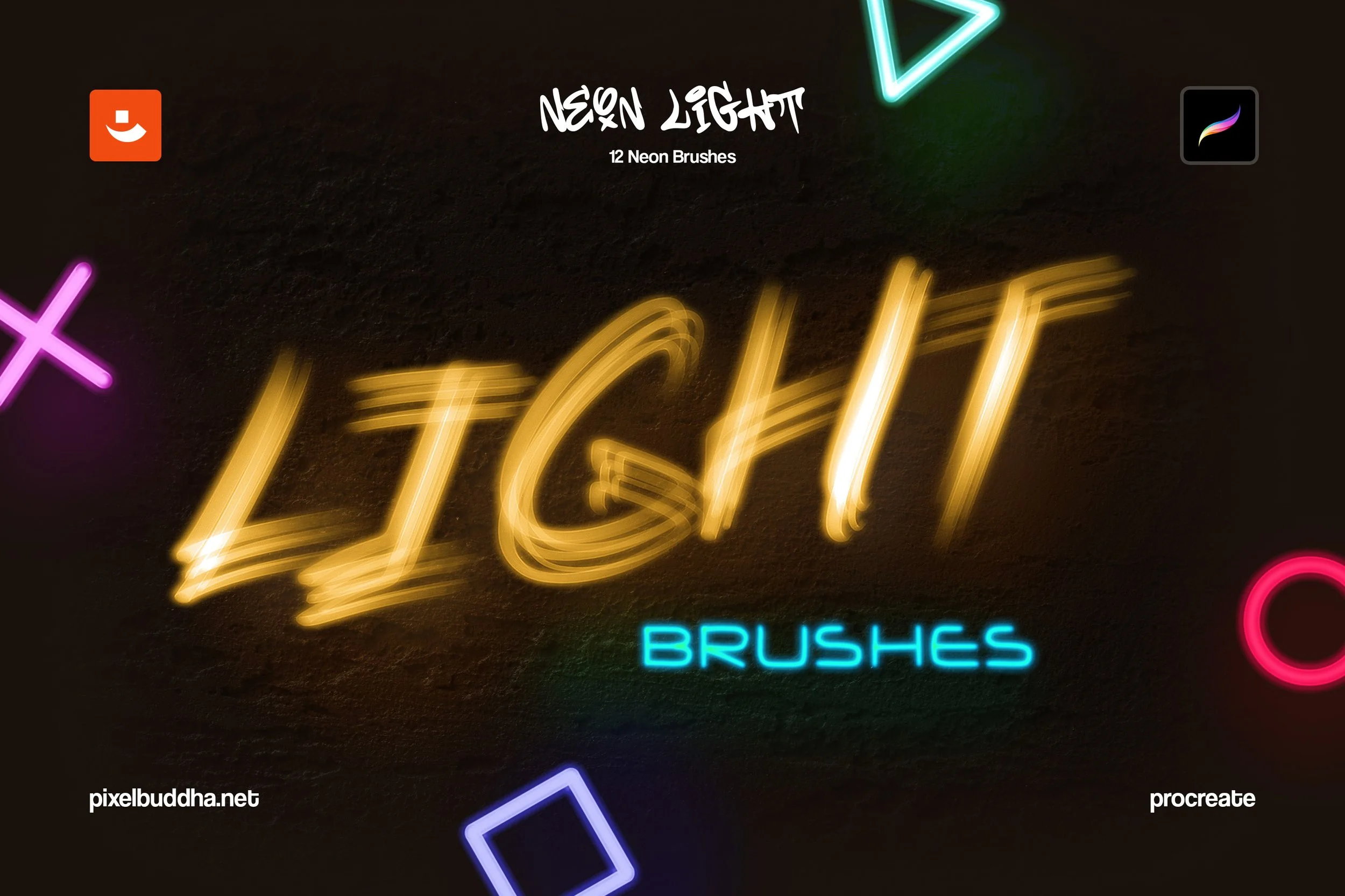 Free Neon Light Procreate Brushes