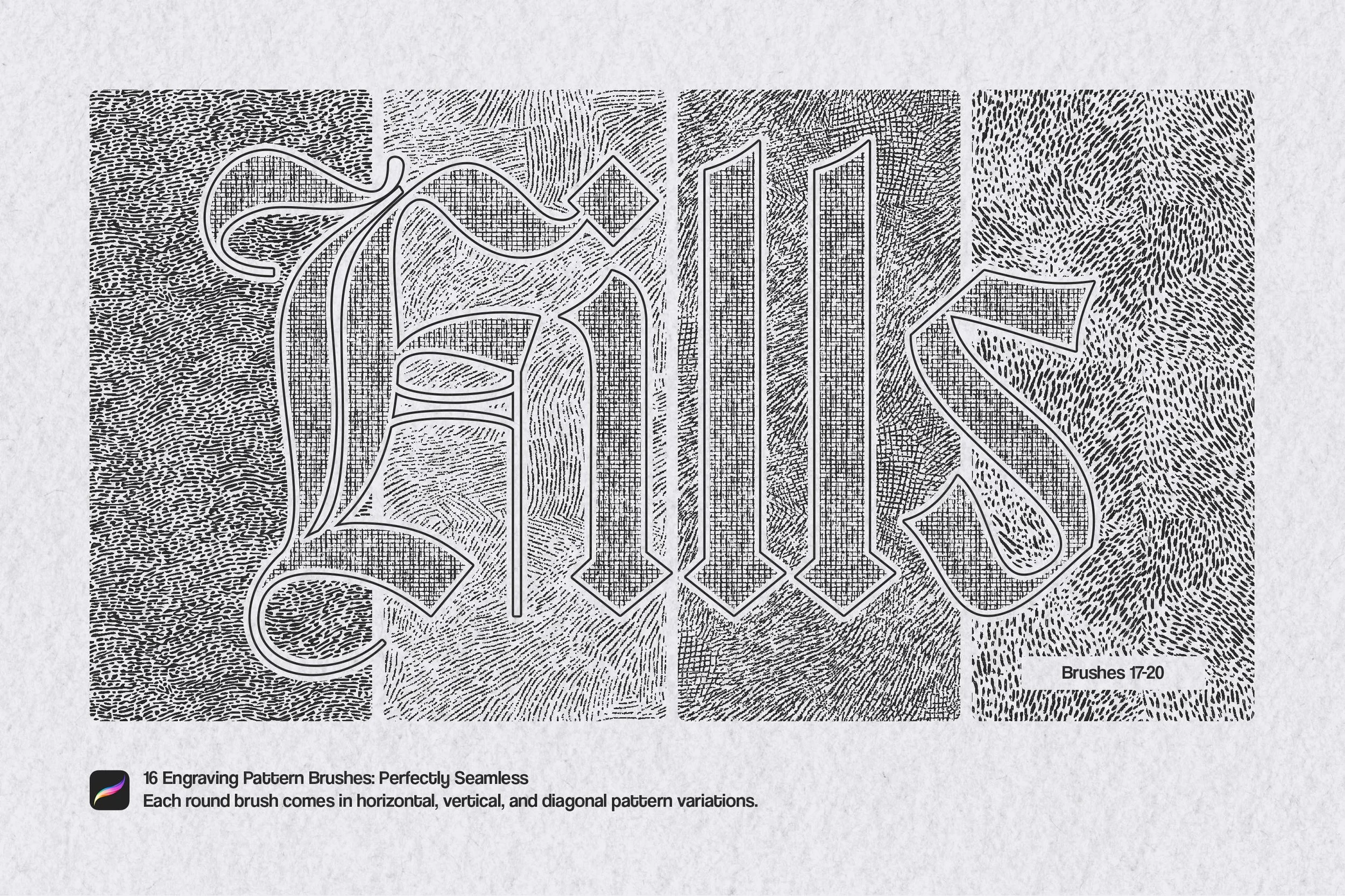 Timeless Engraving Procreate Brushes