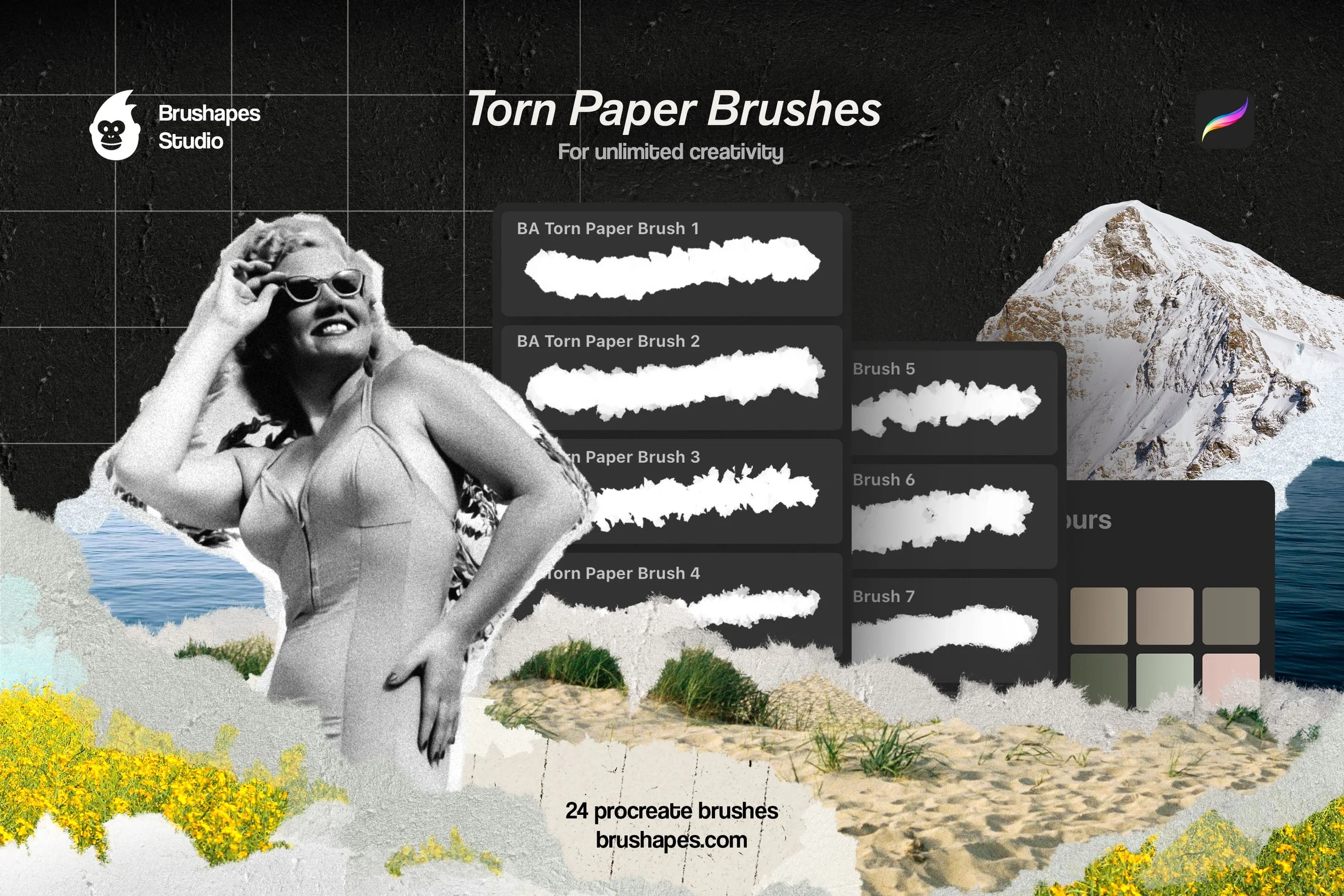 Procreate Torn Paper Brushes & Textures
