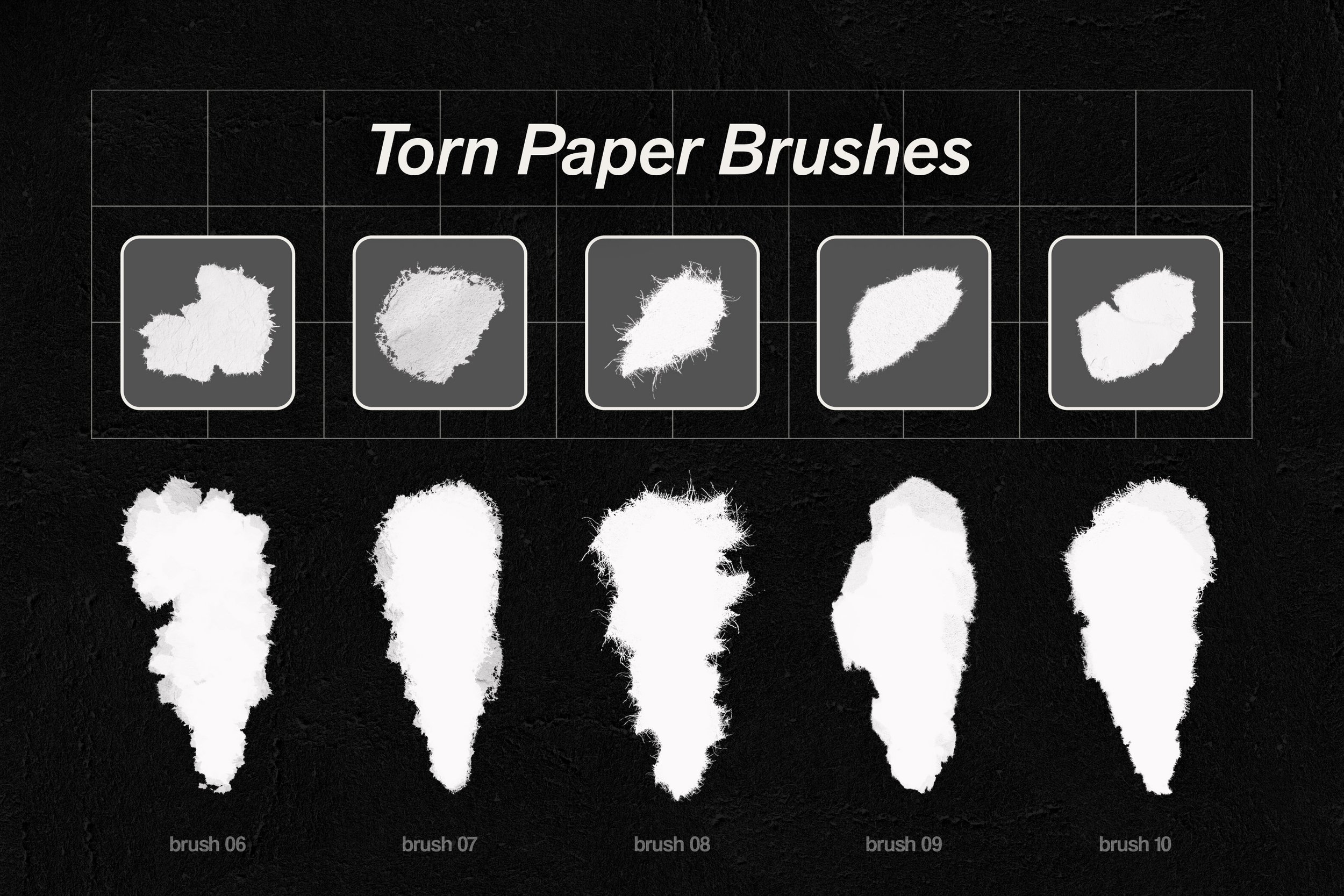 Procreate Torn Paper Brushes & Textures