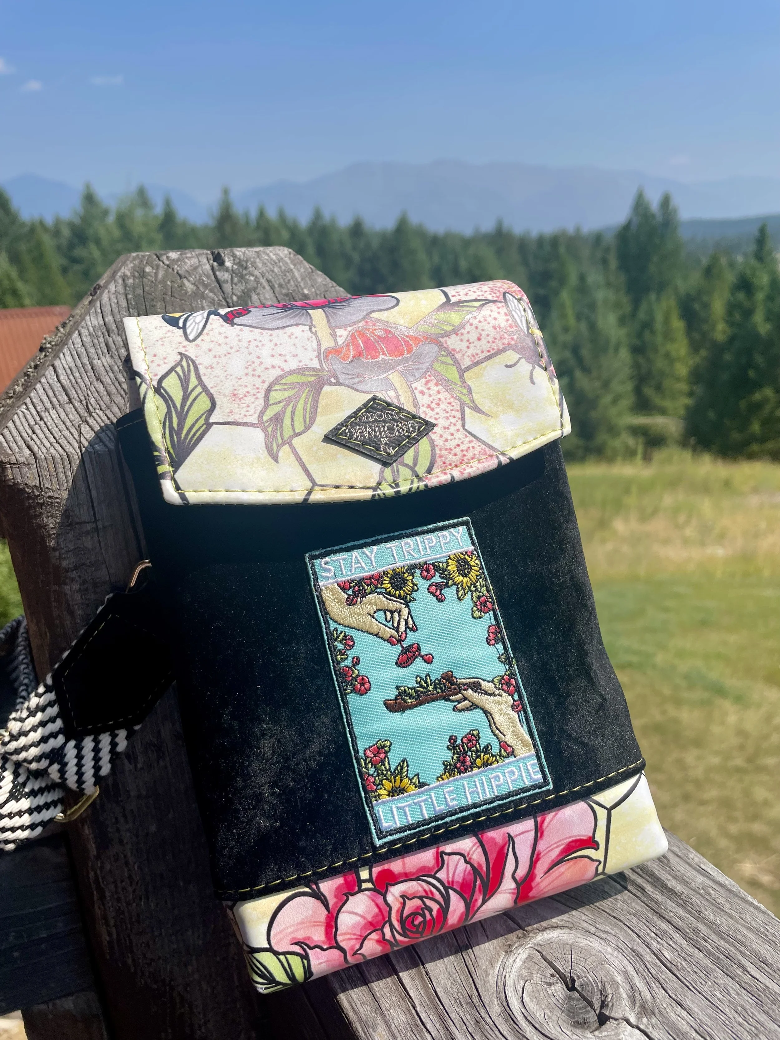 Stay Trippy, Little Hippie Honeybee Small Cellphone Crossbody Purse
