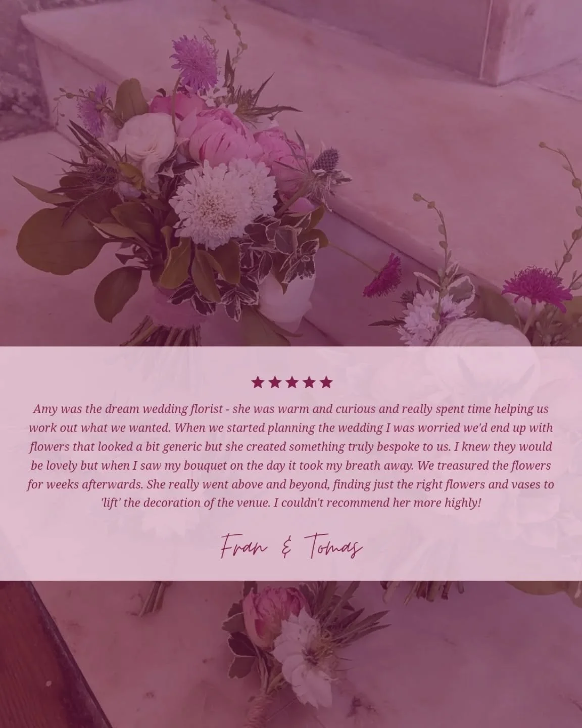 🧡🩷💗I love getting reviews like this...makes my day.

It really highlights something that is so important to me making sure your flowers and extras are perfect for YOU.

Your wedding day is about you as a couple and your love for each other and thi