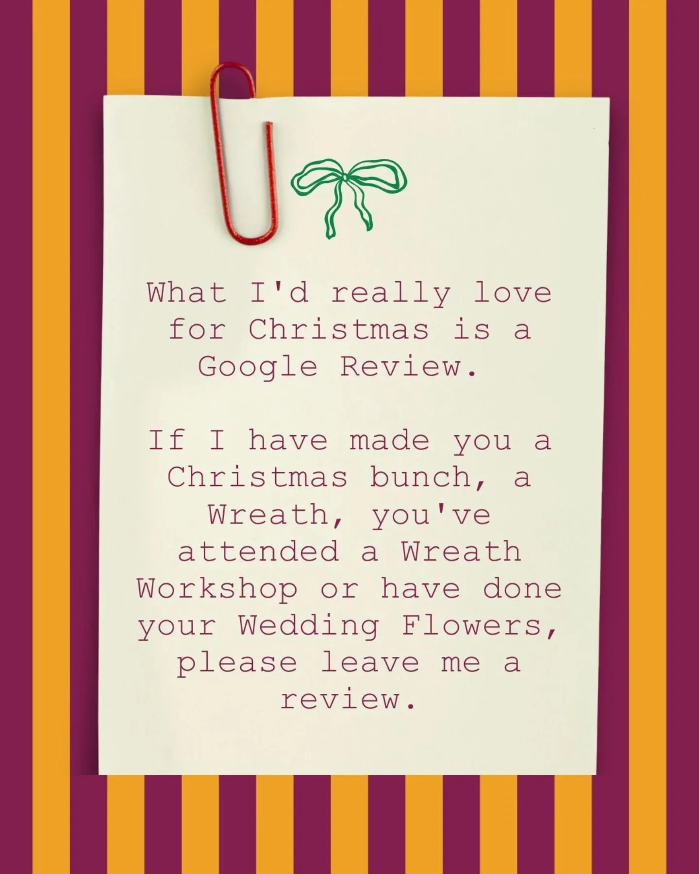 Google Reviews truly support my business to grow and this year and moving into 2026 my goal is all about building and growing my business. 

So if you could spare 5 minutes to leave me a quick review I would be eternally grateful.

Merry Christmas Fl