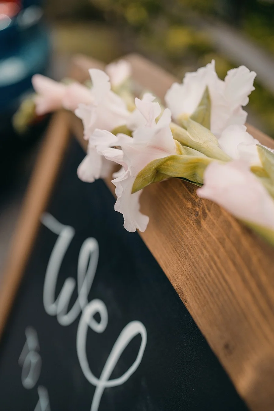 Gladioli wedding sign