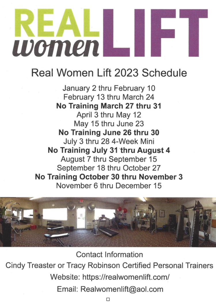 Real Women Lift 2023 Schedule is Here!