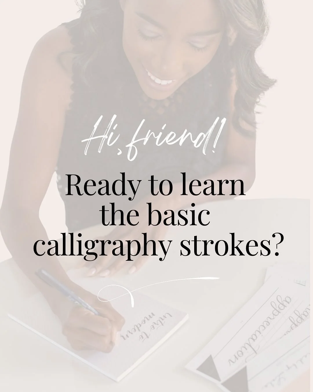 Friend, are you ready to learn calligraphy? 🖊️

Start with the basic strokes. 

They&rsquo;re simple, foundational, and once you get the hang of them it unlocks the entire alphabet and calligraphy becomes a lot less intimidating. 

If you want a sim
