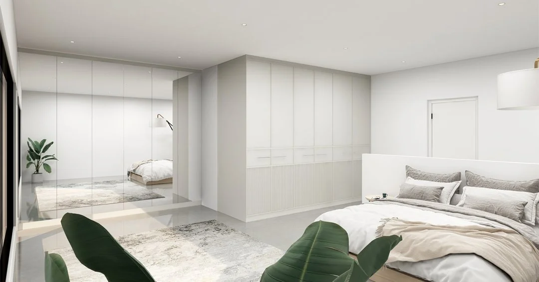 House Esterhuizen - Bedroom!
...
I had the pleasure of working with @_metanoia_studios_ recently on a stunning interior renovation for a residential project. 

They tasked us with creating some 3D renders to help them visualise and communicate their 