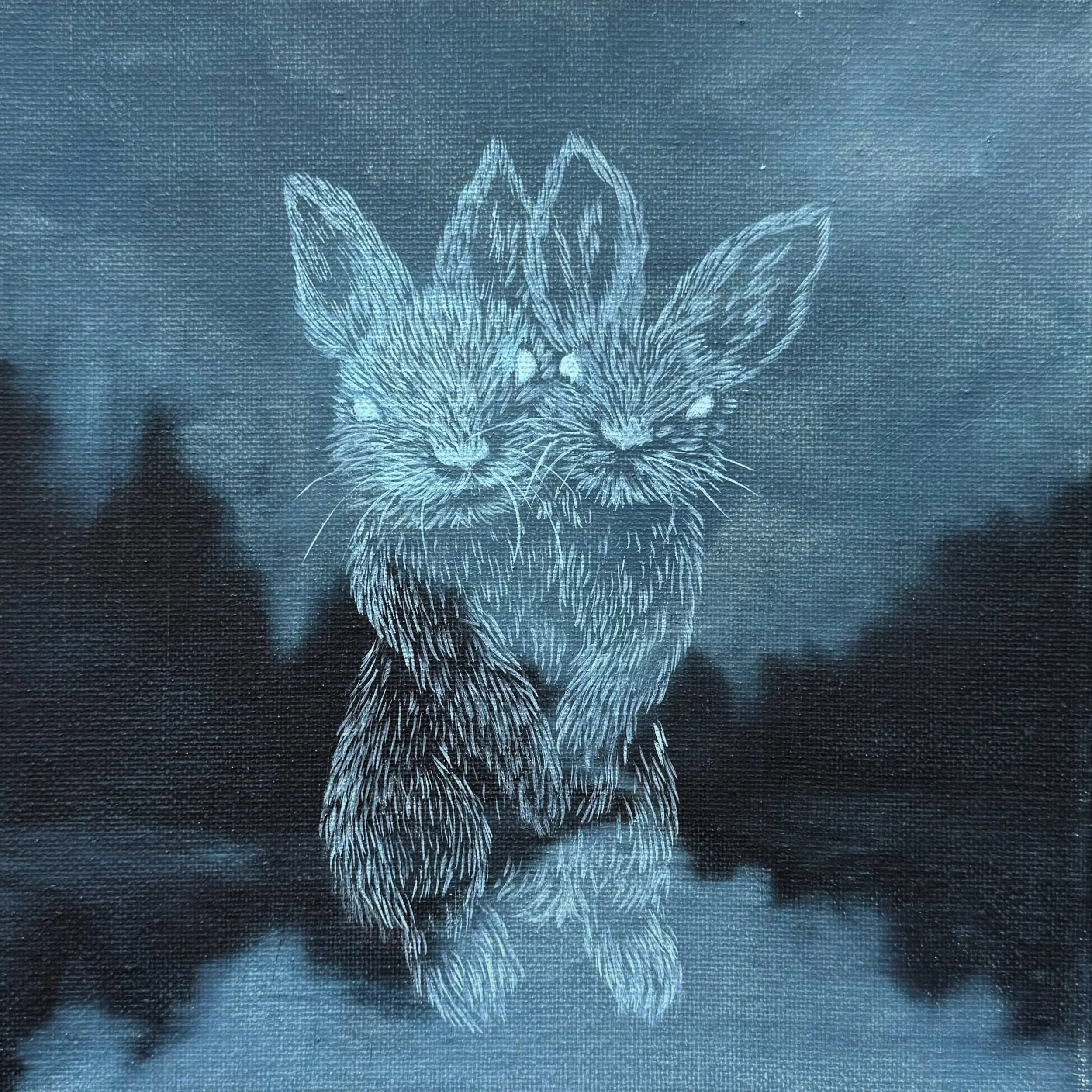 Twin Souls, oil on canvas  /8x8/ 2026