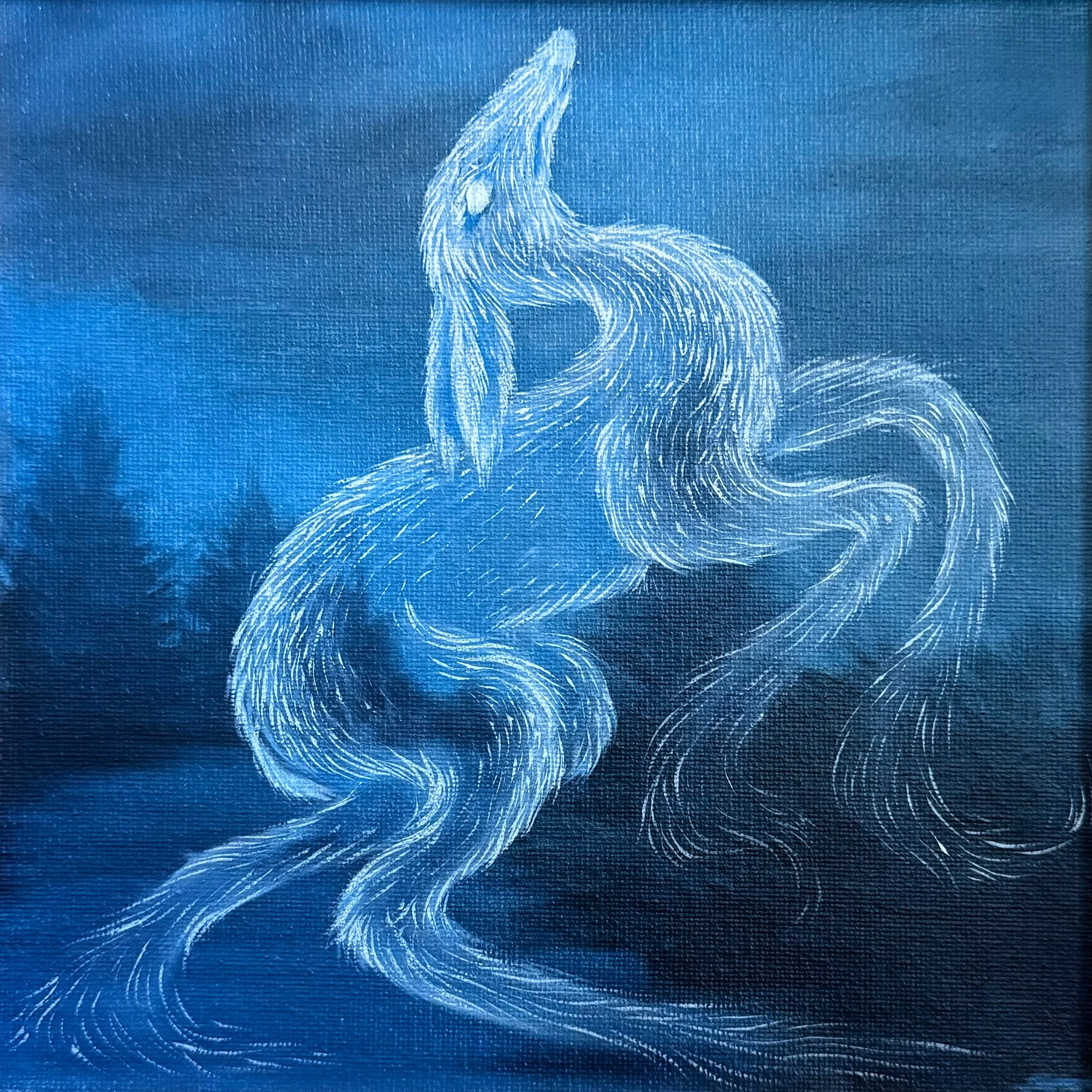 Deer Stream, oil on canvas  /8x8/ 2026