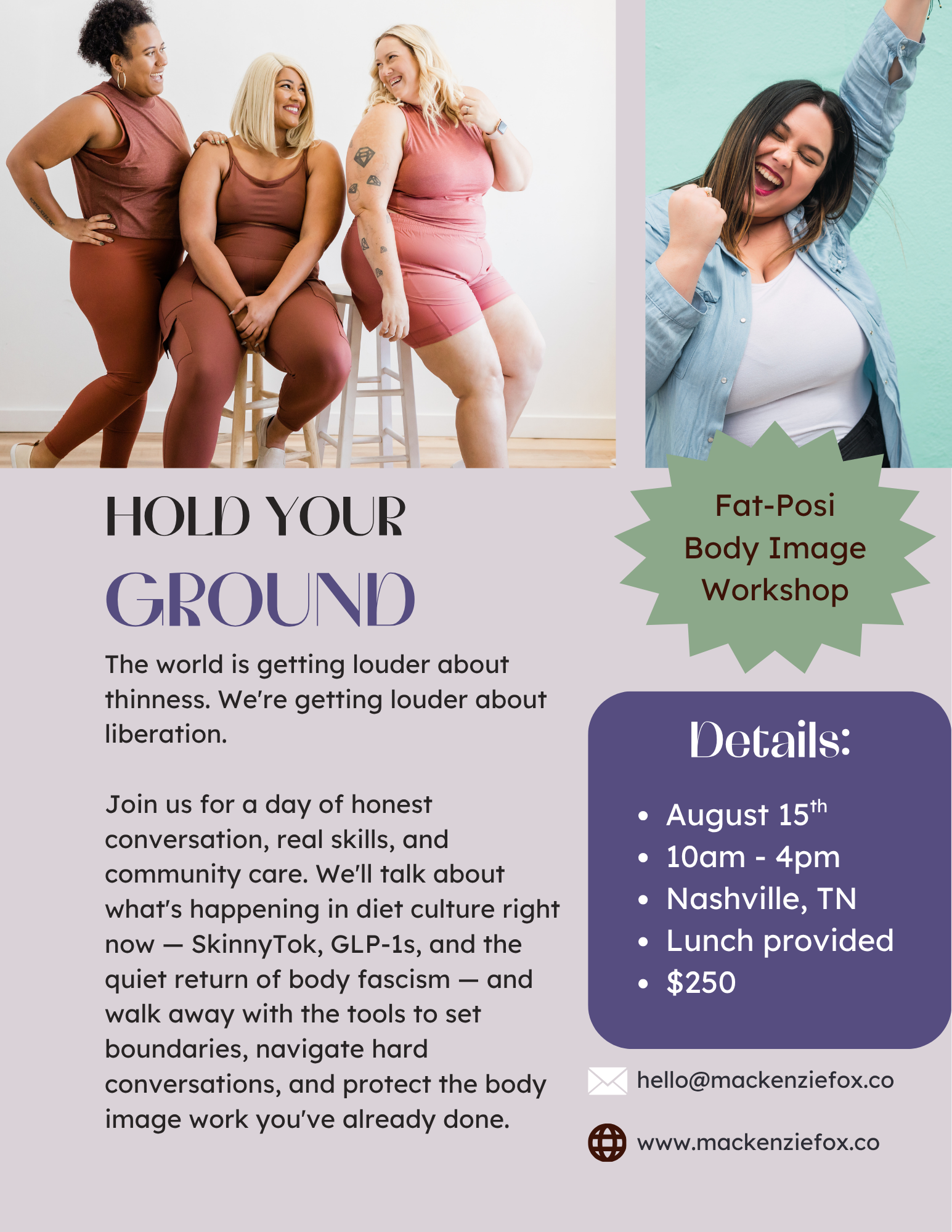 Hold Your Ground: A Body Image Retreat