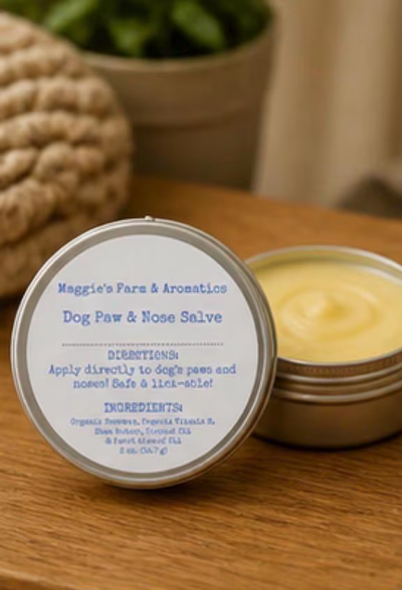 Dog Paw and Nose Salve/ all natural dog paw balm/ dog paw balm