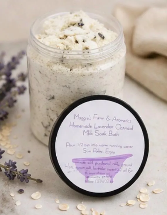 Lavender Oatmeal Milk Soak Bath/ Essential Oils/ milk soak/ oatmeal soak/ lavender soak/ skin hydrating and soothing bath