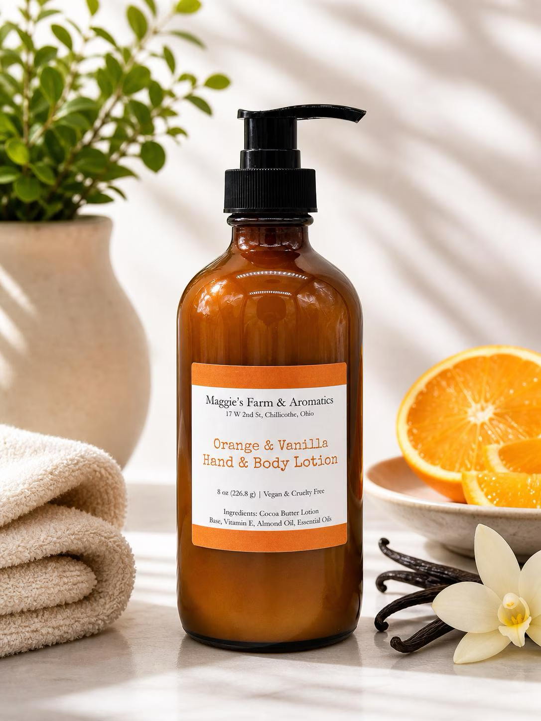 Hand and Body Lotion/ cocoa butter base/ dye free lotion/ essential oil lotion