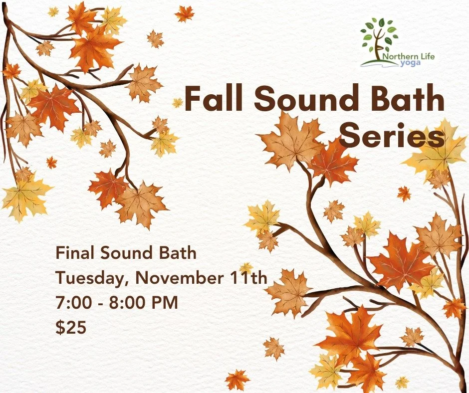 Join @carrienovak at Northern Life Yoga for the final sound bath of the Fall Sound Bath Series tomorrow, November 11th, 7-8 PM! Only $25!

Register Here: https://app.fitdegree.com/t/dashboard/registrables/3640012

 #northernlifeyoga #autumnvibes #sou