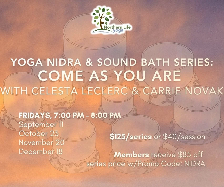 A Little More Rest ✨

What if you gave yourself permission to truly slow down?

Join Carrie &amp; Celesta for the first in a series of grounding Yoga Nidra Sound Baths&mdash;the first of four gentle evenings of guided yogic sleep, intentional reflect