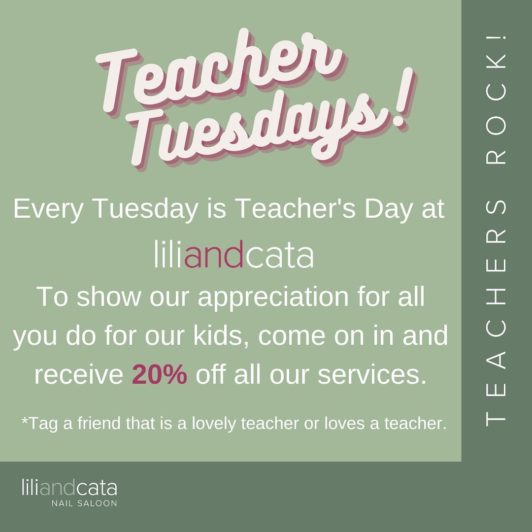 It&rsquo;s Teacher Appreciation Day! Raise your hand if a teacher has made a difference in your life. 🙋🏻&zwj;♀️
👩🏻&zwj;🏫🍎 🏫 📚 ✏️ 👩🏾&zwj;🏫🍎 🏫 📚 ✏️ 👩🏼&zwj;🏫🍎 🏫 📚 ✏️ 
#LiliandCata #TeacherAppreciationWeek #SelfCare #Brooklyn #NYCNail