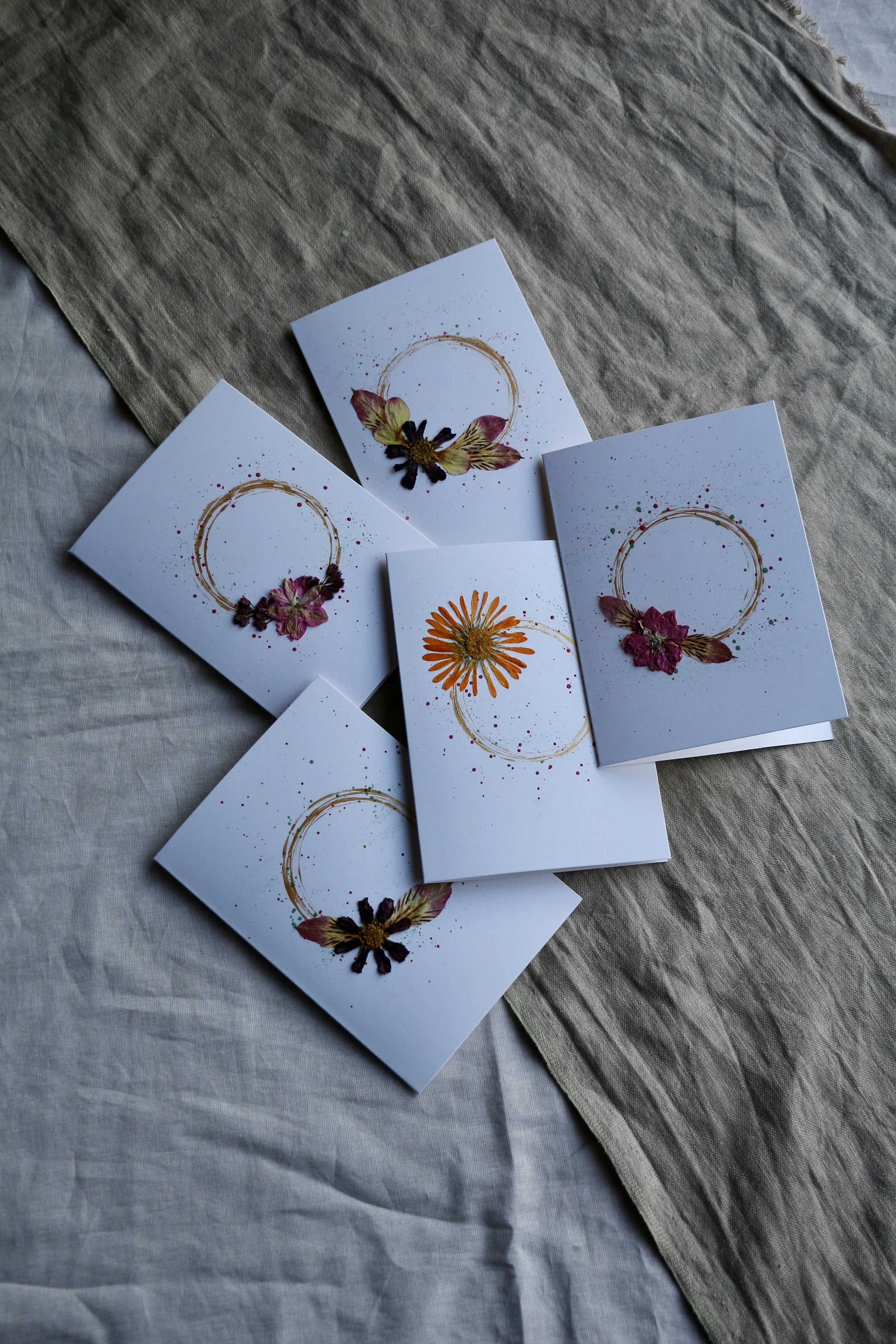 pressed flower greeting card