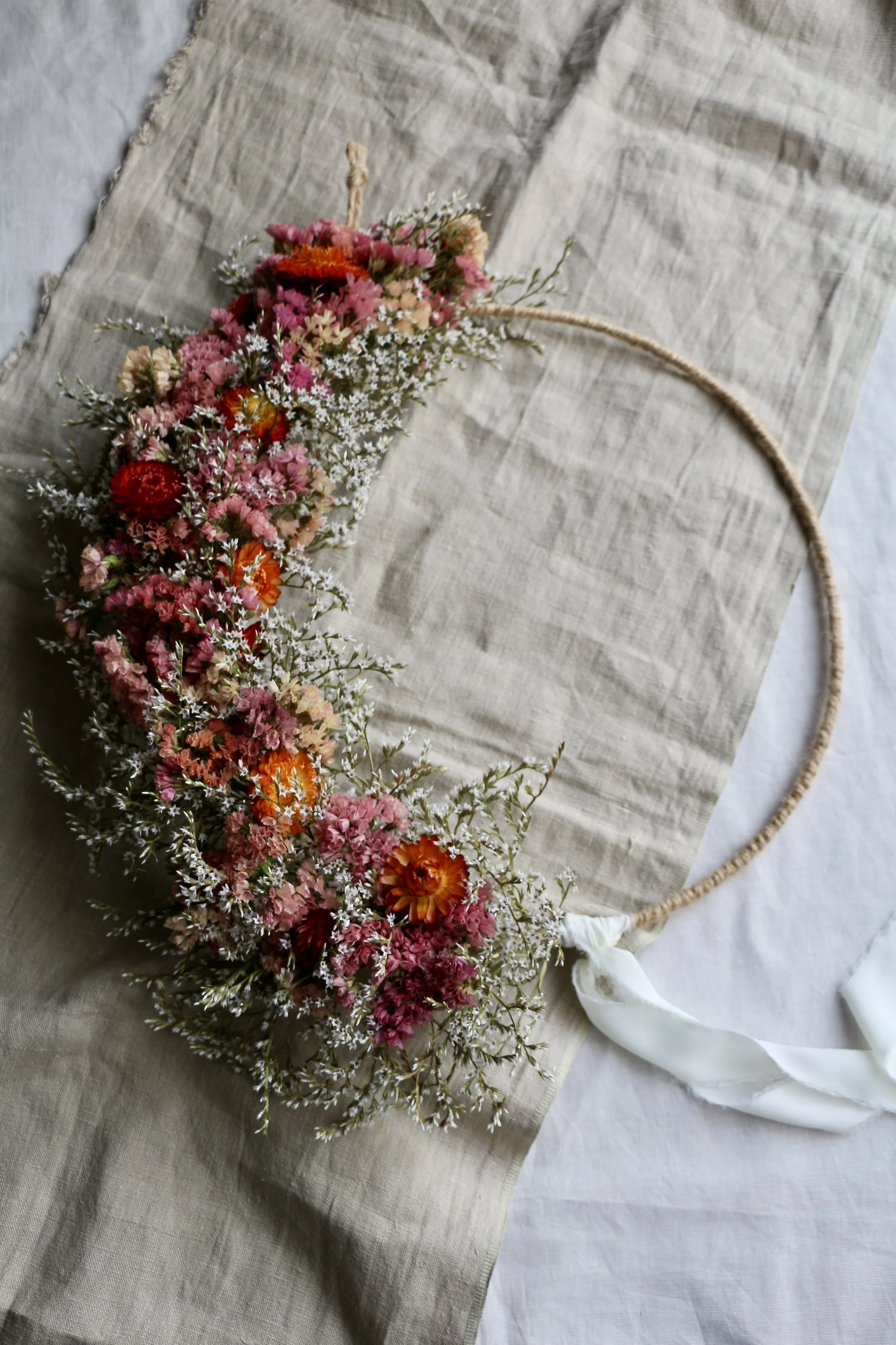 large dried flower wreath