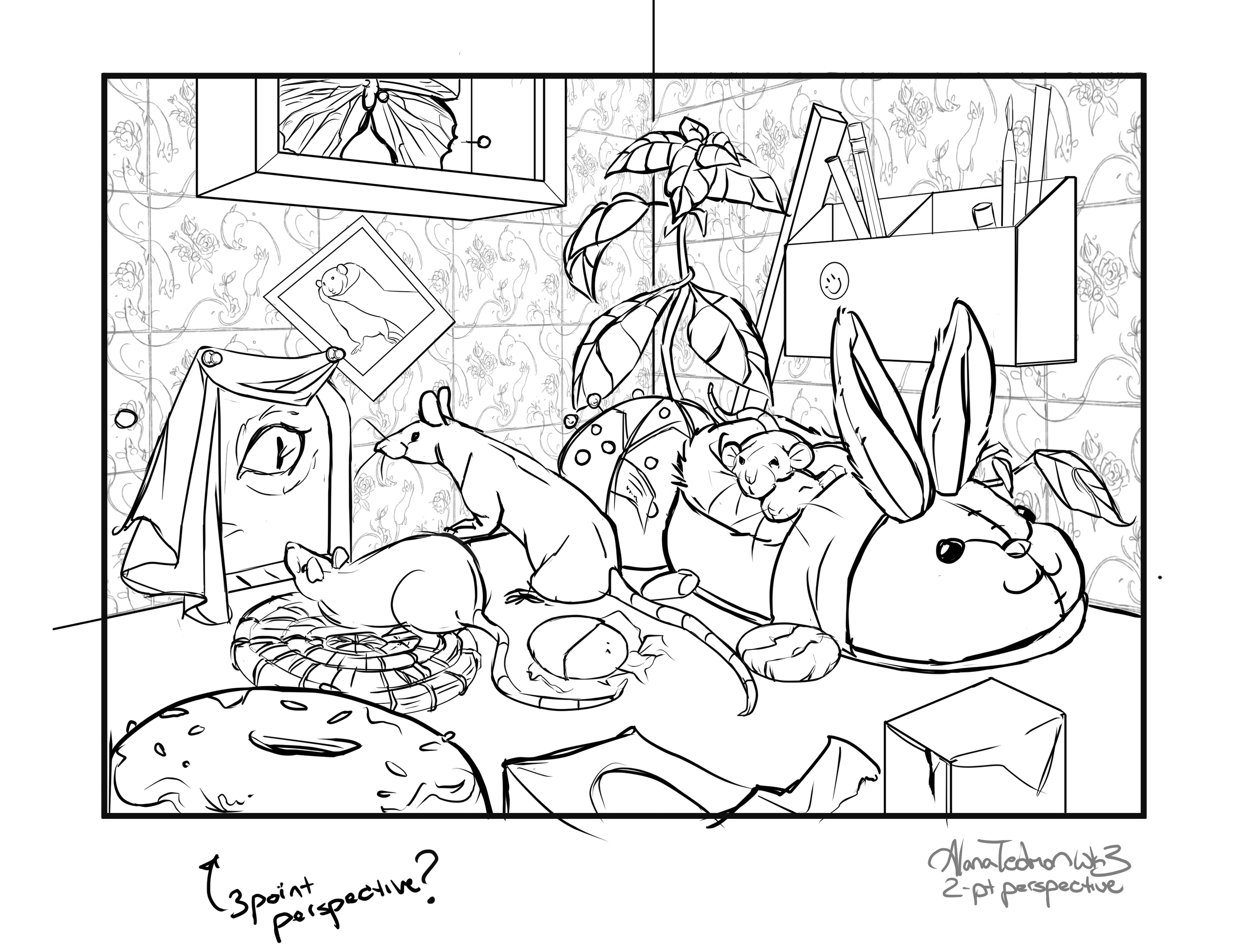 Interior Illustration of Rat Home