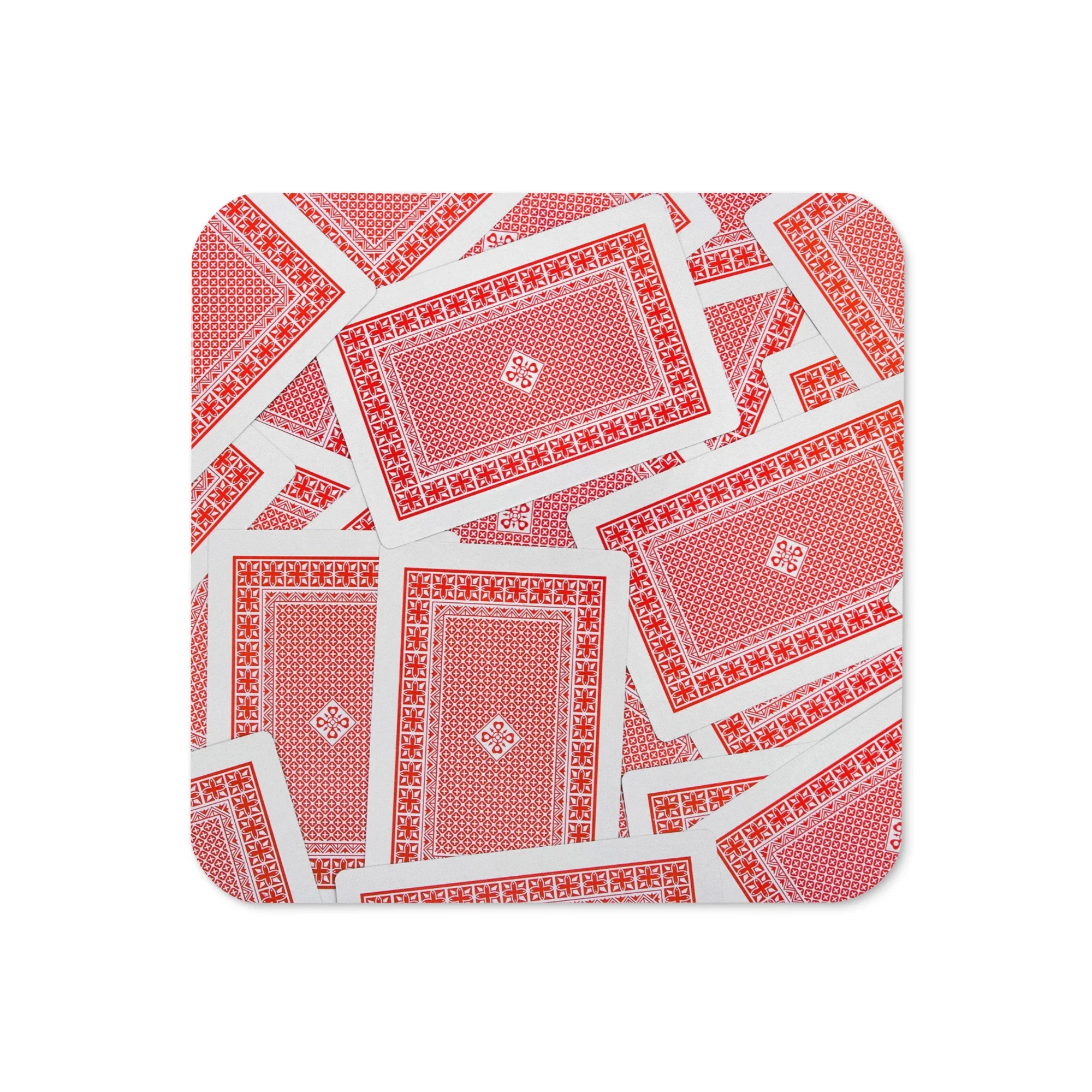 Pile of Cards Cork-Back Coaster
