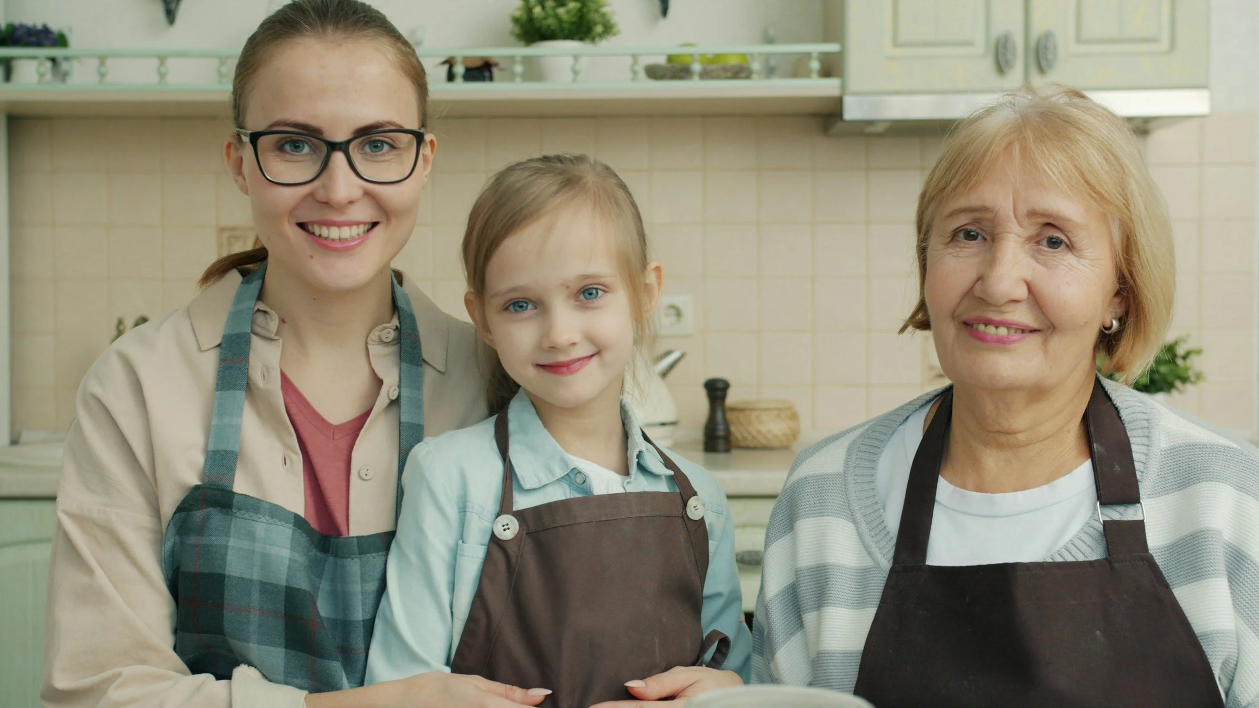 multigenerational family baking
