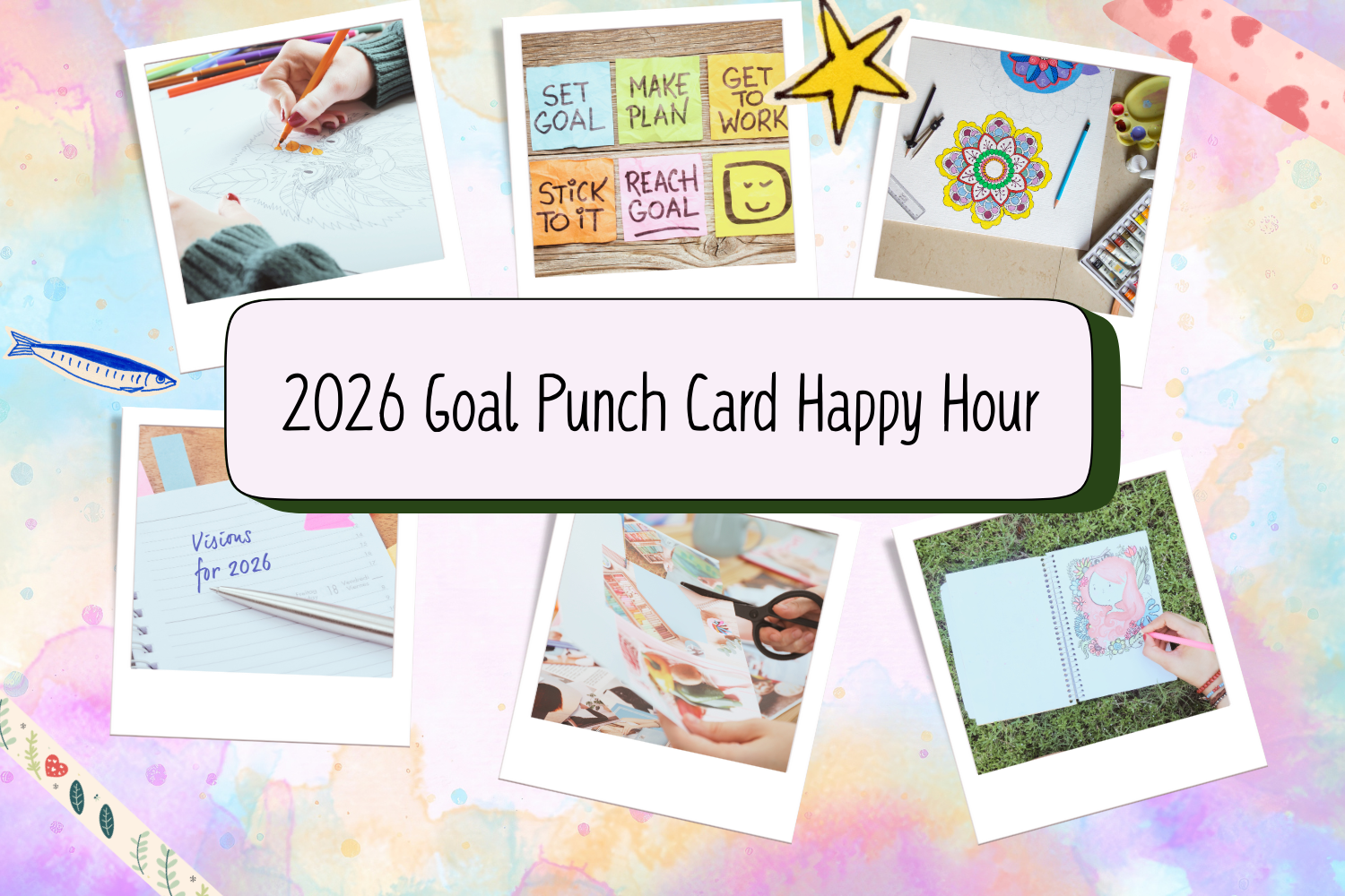 2026 Personal Goal Punch Cards Happy Hour