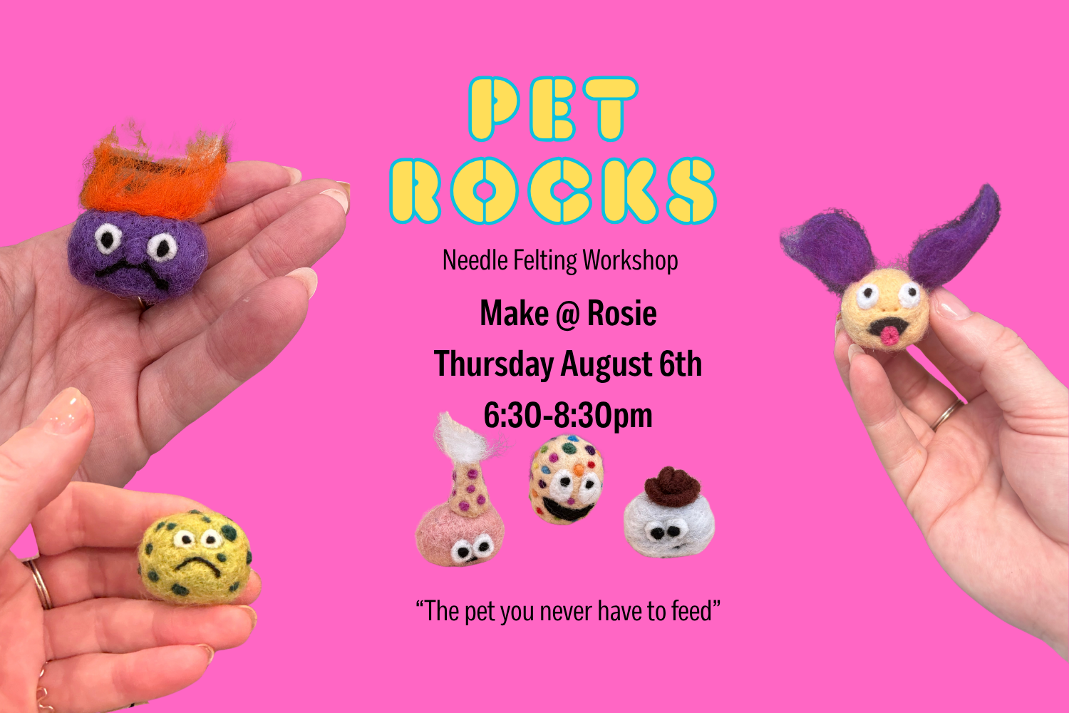 Pet Rocks Needle Felt Workshop
