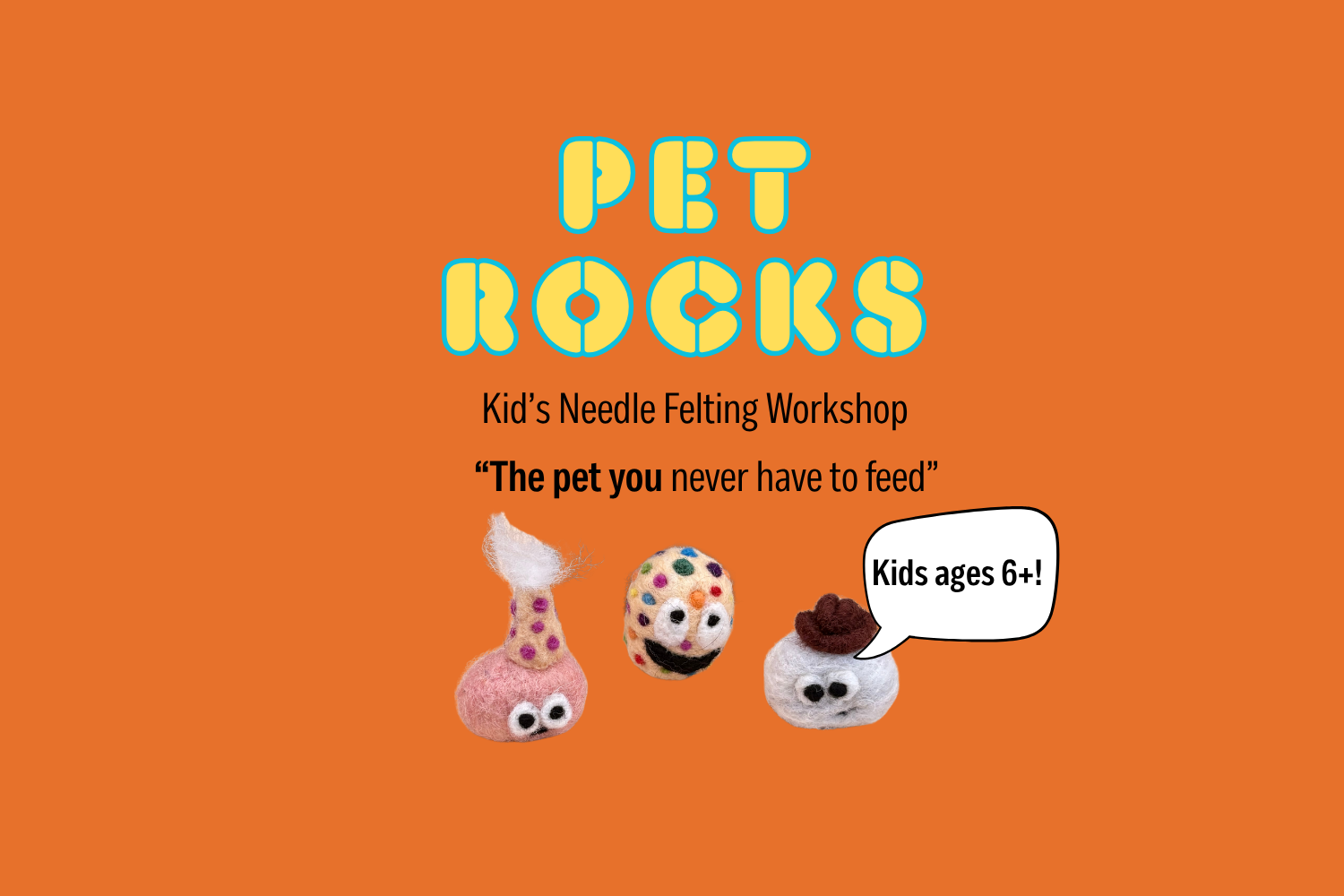 Kid's Needle Felting Workshop: Pet Rocks!
