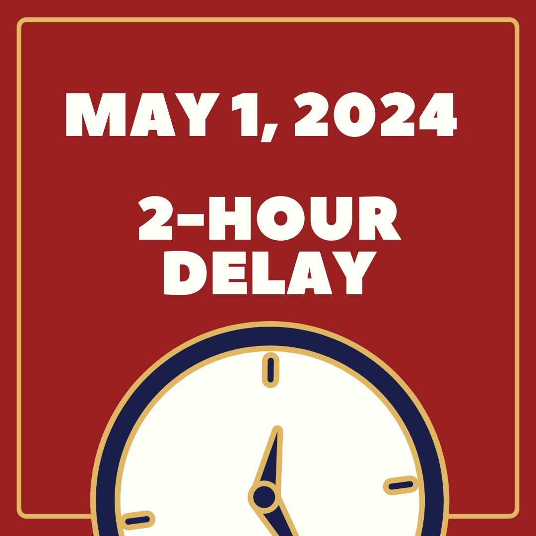 Seven Oaks families, due to sediment introduced into our lines because of the town's water main break, we will operate on a two-hour delay on Wed, May 1, to ensure proper functioning of toilets and sinks. Please come with ample water. Carline will st