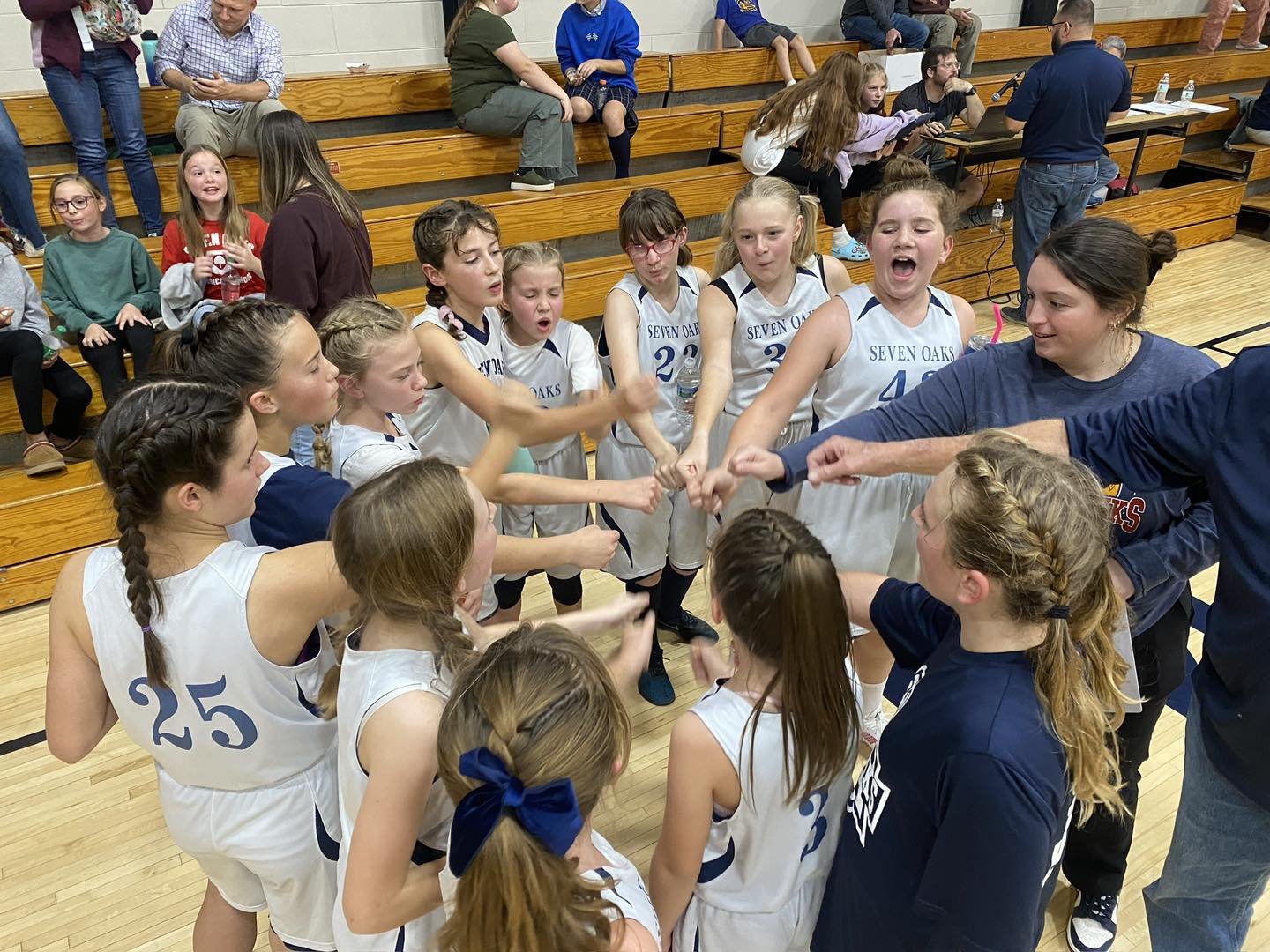 Congratulations to the 5/6 girls basketball team, along with Coach Starks and Coach Fisher, on the first home game and first WIN of the season. Go Firehawks!