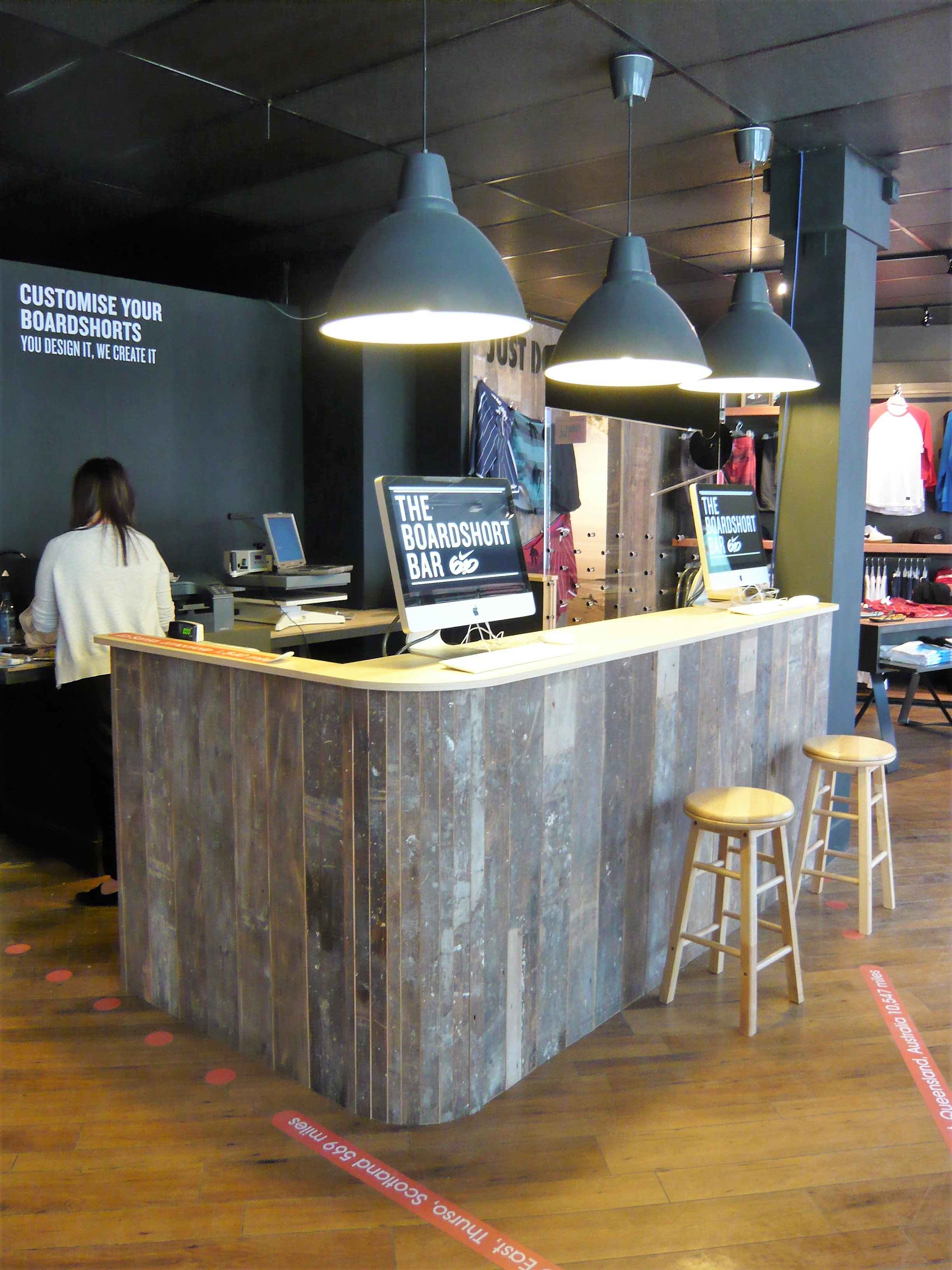 Reclaimed timber counter