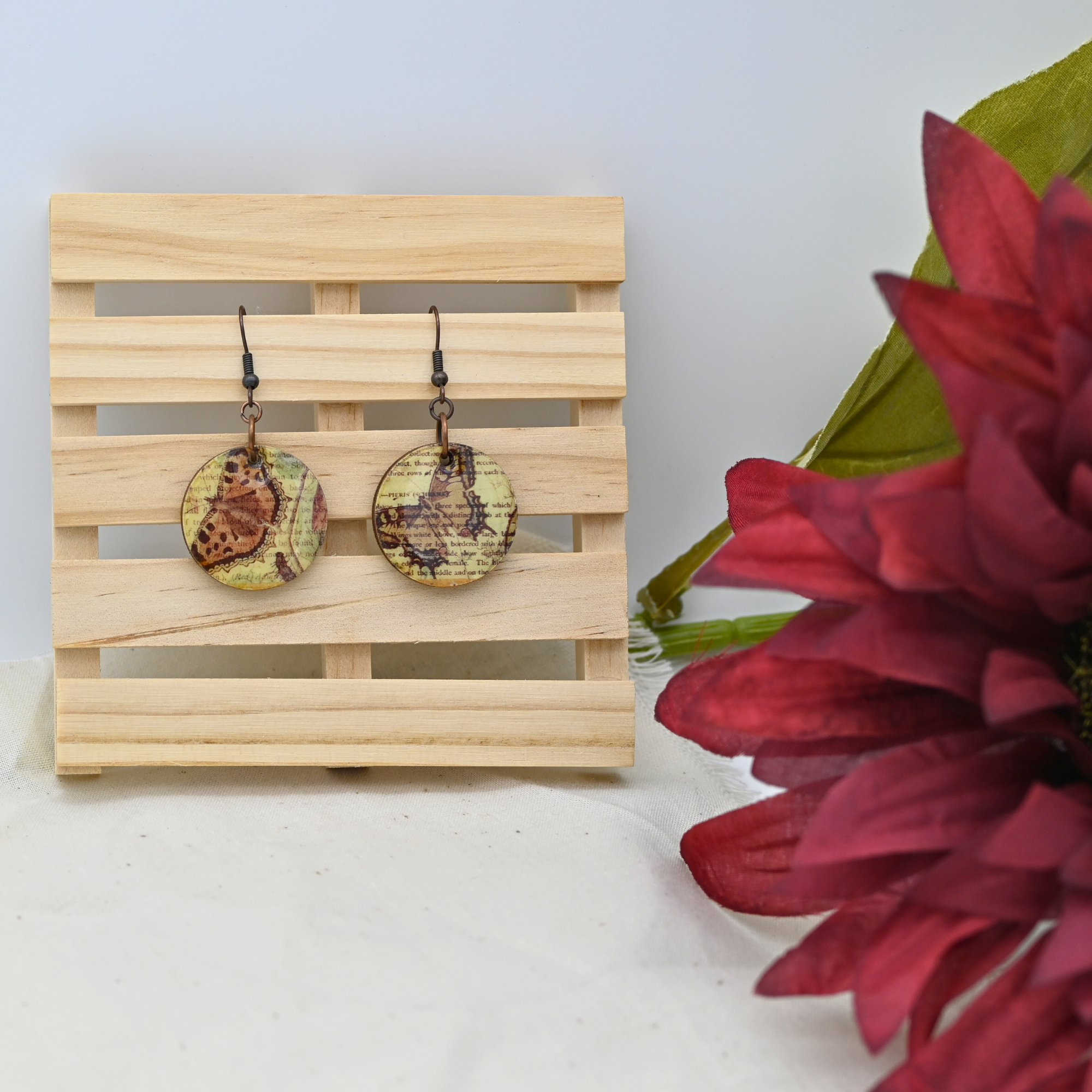 Fabric and Butterflies - Small Circles (#21)