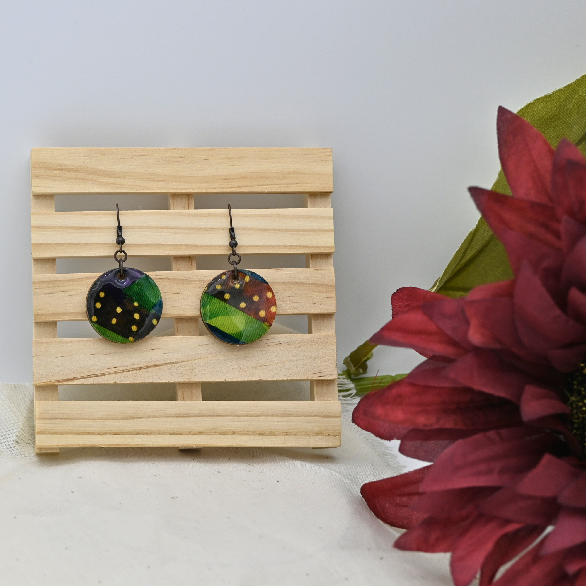 Northern Lights Collaged Fabric [IMPERFECT] - Small Circles (#24)