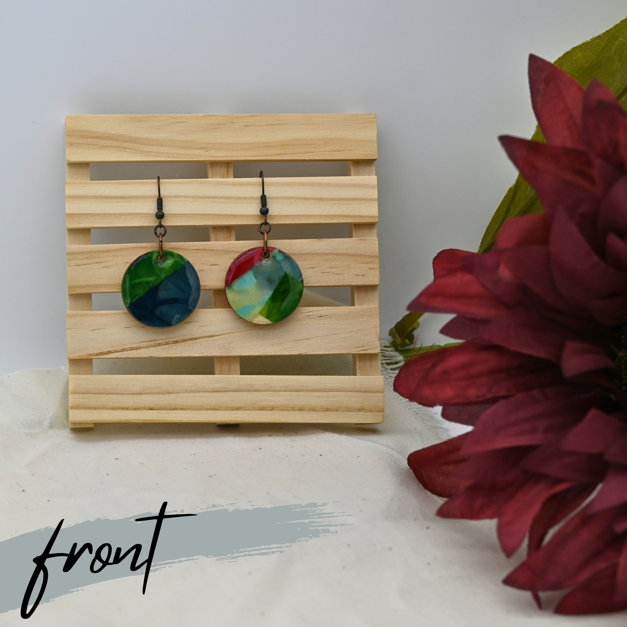 26 - Northern Lights' Fabric Collage (Pink glitter backs) - Small Circles - Front.png