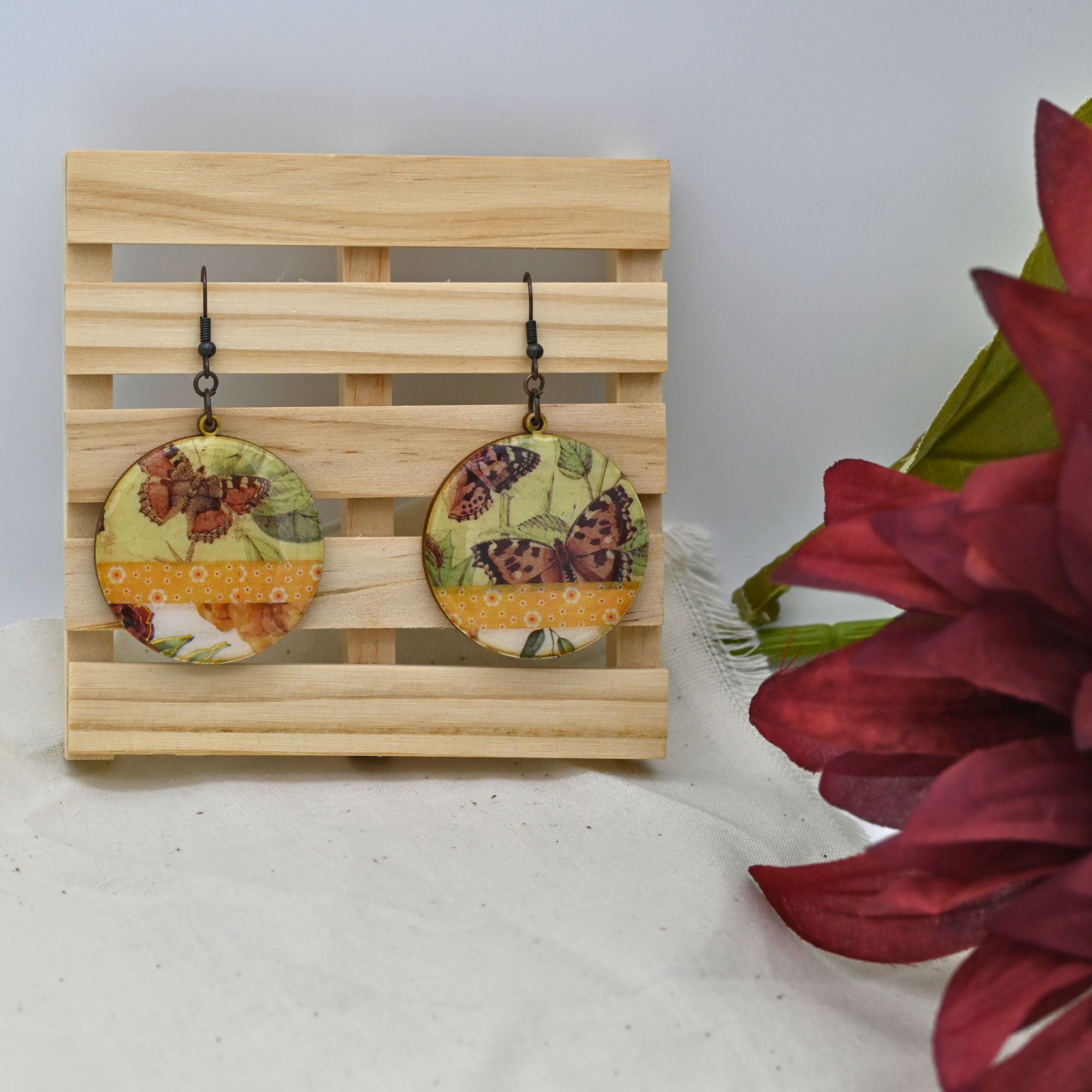 Butterflies and Fabric - Large Circles (#13)